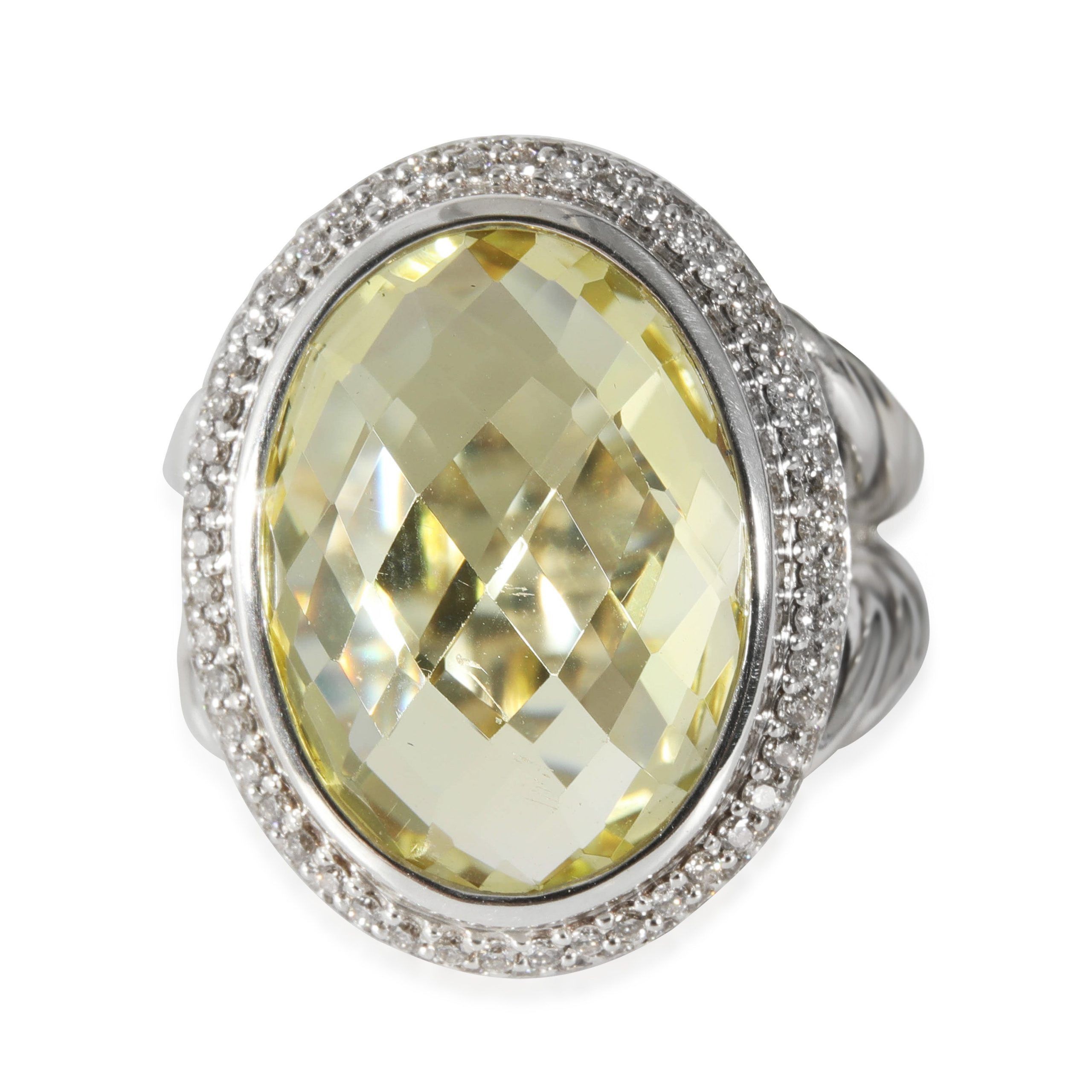 image of David Yurman Cable Collection Prasiolite Fashion Ring In Sterling Silver 0.5 Ct, Women's