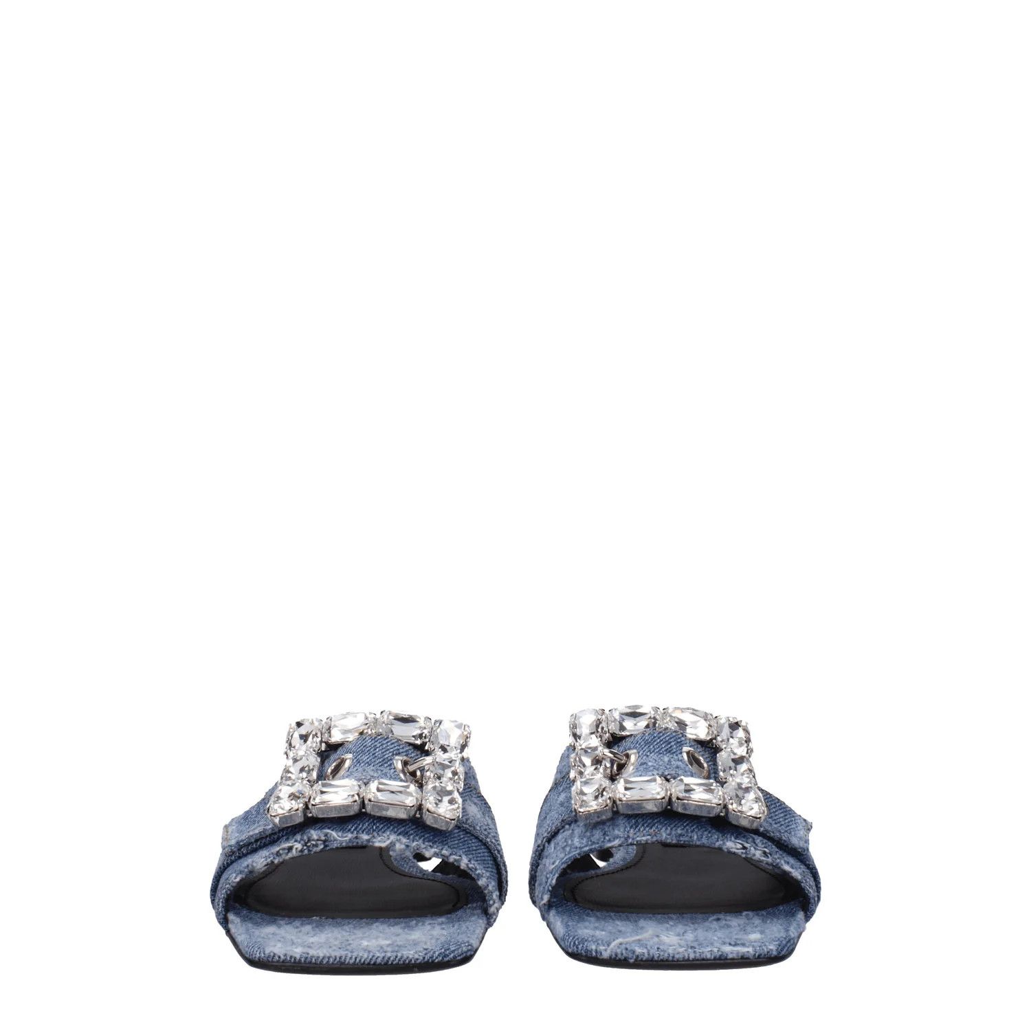 Dolce & Gabbana ob1o1e1124 Fabric Slippers and Clogs in Blue Size US 7 / IT 37 - 3 Thumbnail