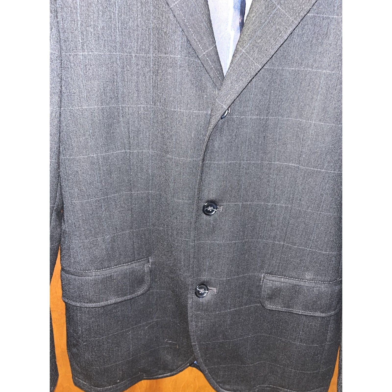 Gap VINTAGE GAP Blazer Jacket Wool 38 Mens Black White Pinstripes Lined 3 Buttons Size XS / US 0-2 / IT 36-38 - 2 Thumbnail
