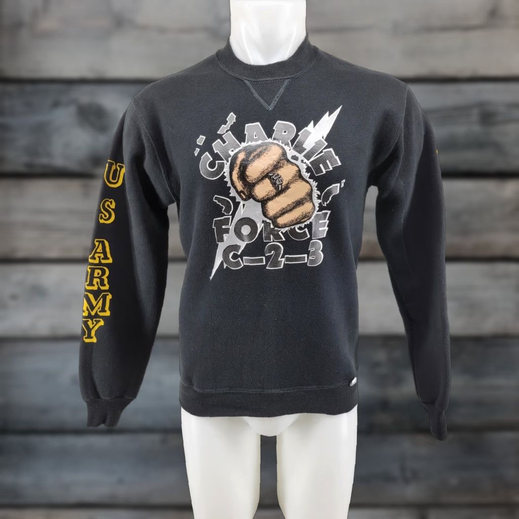 Russell Athletic VINTAGE Russell Athletic Sweatshirt Black USA Athletic Men's Med C-2-3 U.S Army VTG 90s Crew Neck Long Sleeve Pullover Size US M / EU 48-50 / 2 - 1 Thumbnail