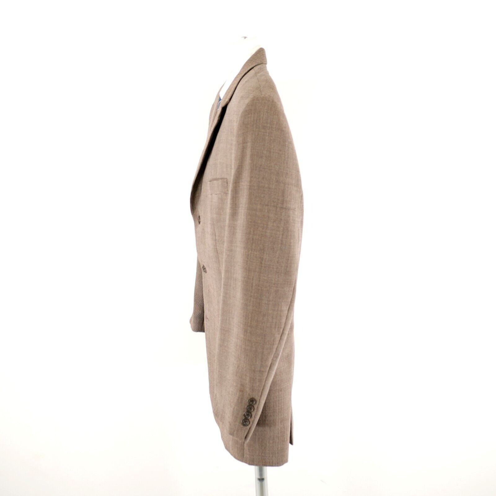 Calvin Klein Calvin Klein Brown Cream Gray Check Textured Wool Blend 3 Bu Size 44R - 6 Thumbnail