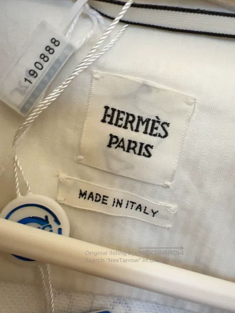 Hermes Hermes Pig Nose Printed Denim Jacket, White, Long Sleeve Size XS / US 0-2 / IT 36-38 - 3 Thumbnail