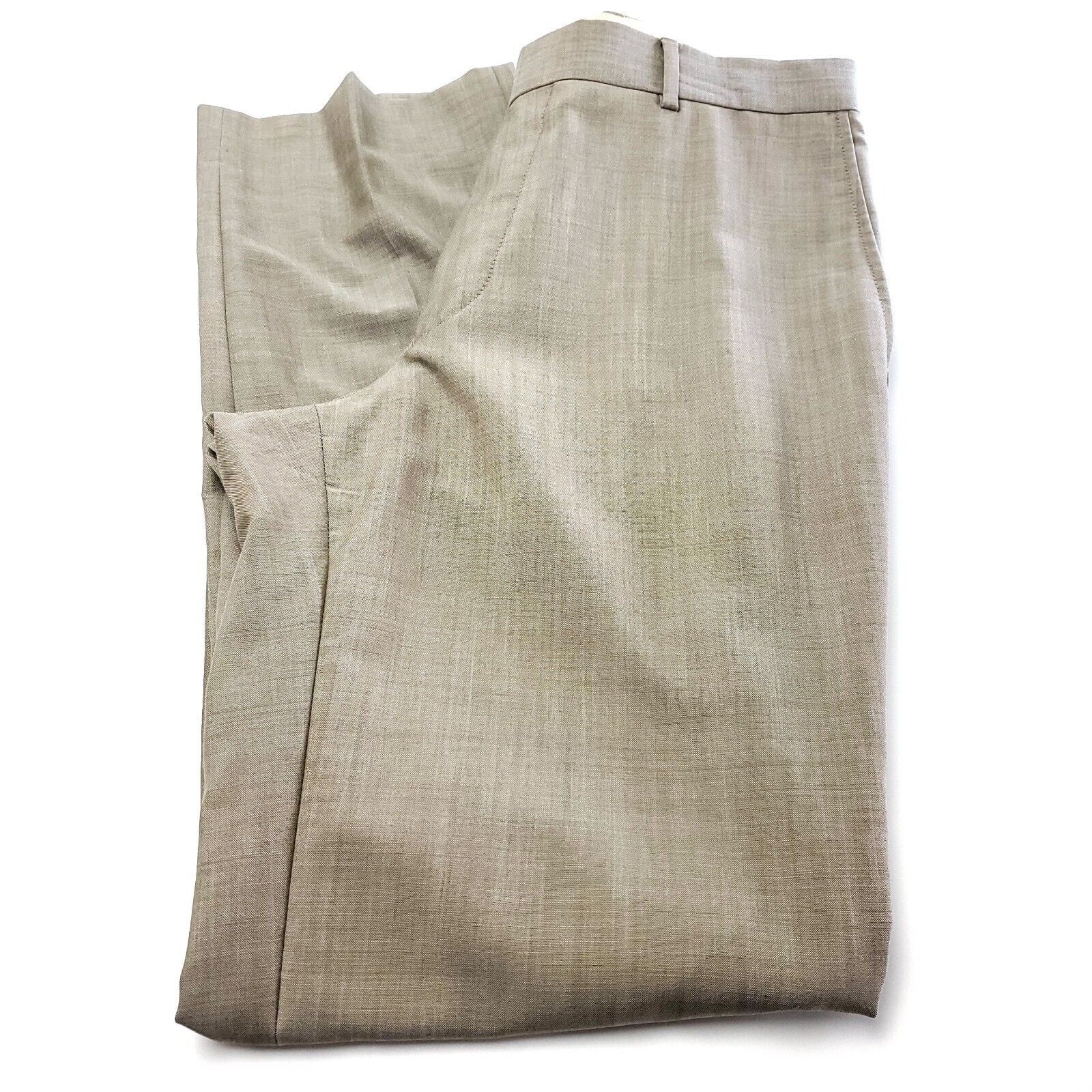 Hugo Boss Hugo Boss James Brown Wool Mohair Pants Tan Flat Front Mid R Size 34R - 1 Thumbnail