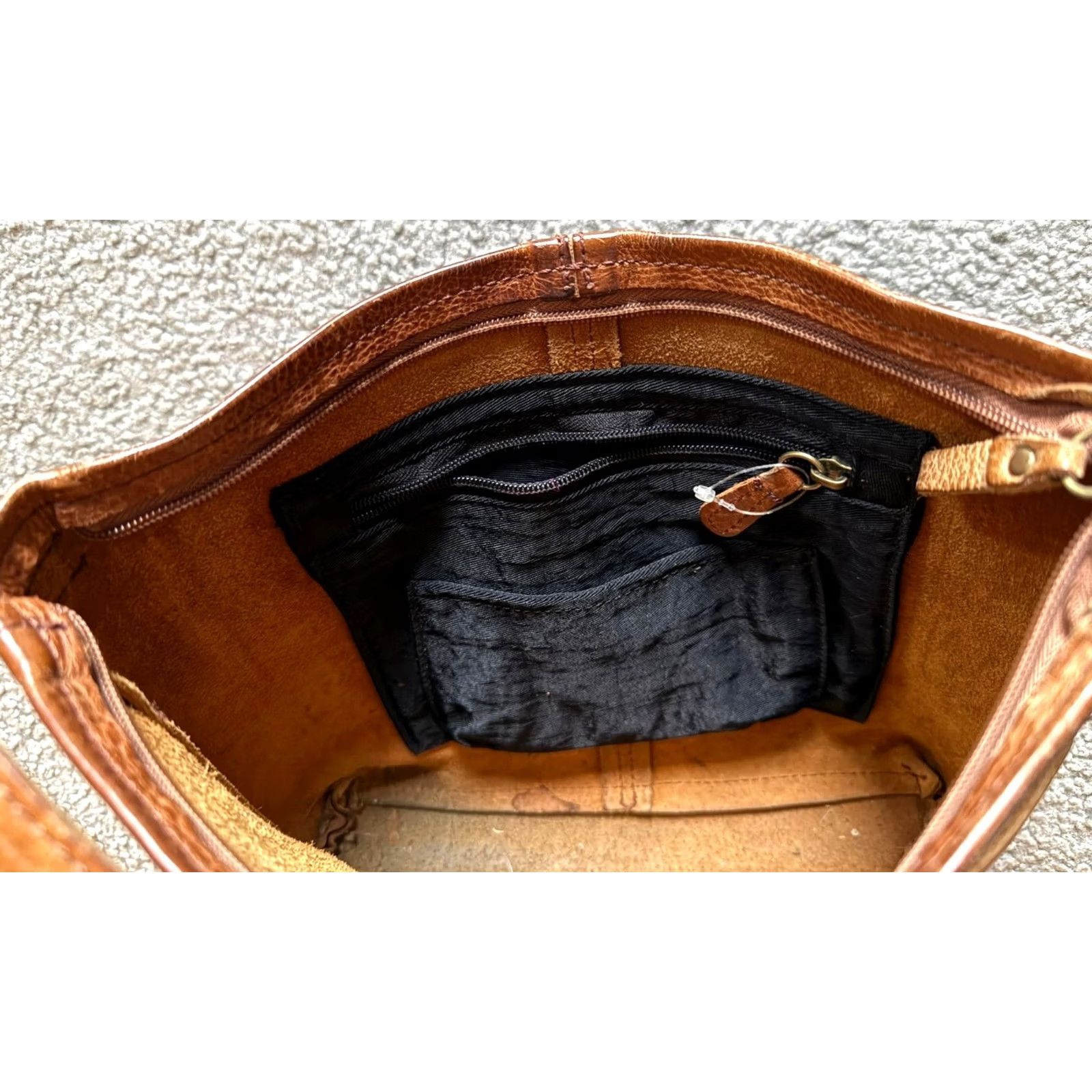 Vintage Duluth Brown Pebbled Leather Satchel Shoulder Tote Bag Crossbody Medium Unisex Adults Leather Adjustable Strap Size ONE SIZE - 5 Thumbnail