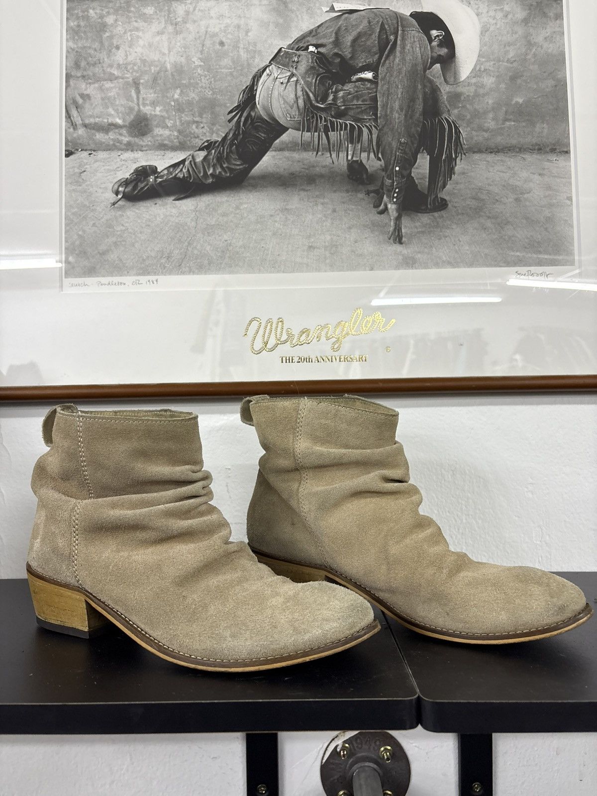 Hedi Slimane Leather Suede Morrison Sharpei Boots Slouch Size US 7.5 / EU 40-41 - 1 Thumbnail
