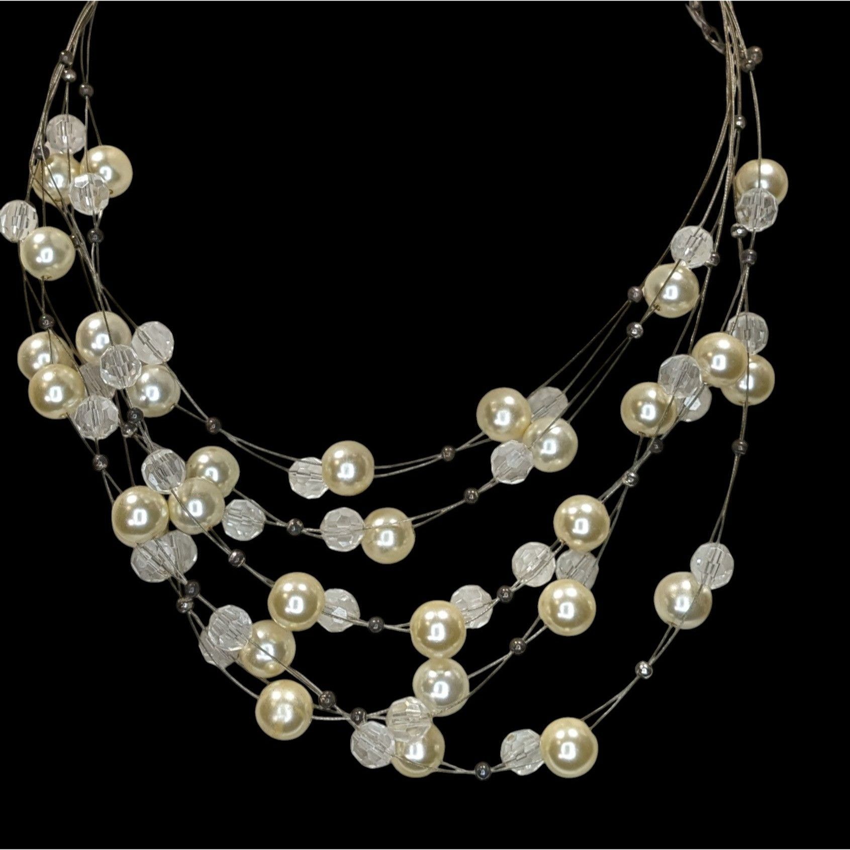 Other Vintage Multi-Strand Faux Pearl And Acrylic Beaded Necklace Size ONE SIZE - 5 Thumbnail