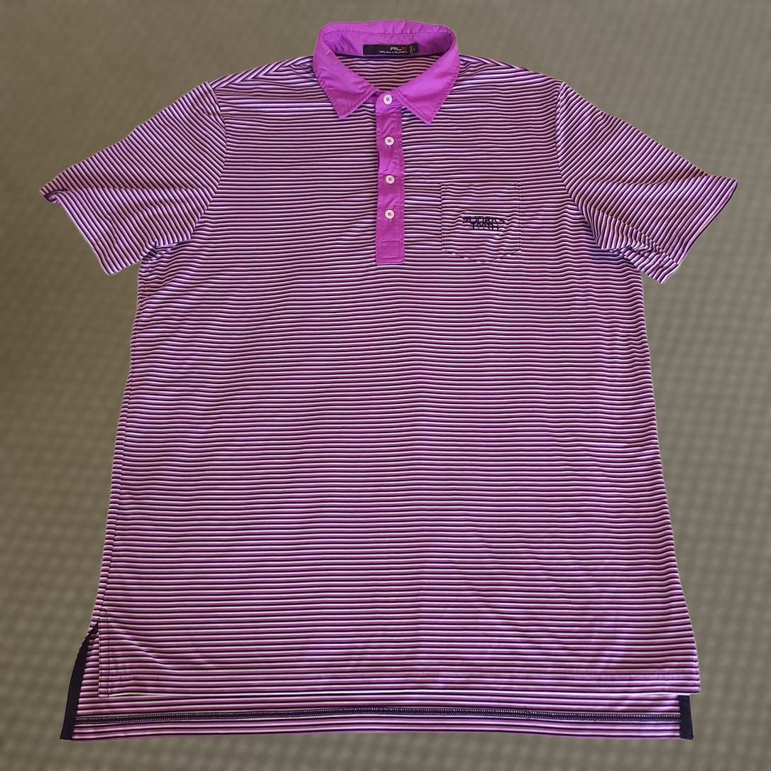 Ralph Lauren VINTAGE RLX Ralph Lauren Polo Shirt Mens Large Striped Sharkstooth Golf Performance Size US L / EU 52-54 / 3 - 1 Thumbnail