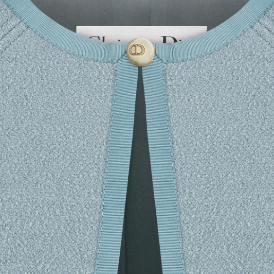 Dior o1w1db10326 511V93 Short-Sleeved Jacket in Pastel Blue Size M / US 6-8 / IT 42-44 - 3 Thumbnail