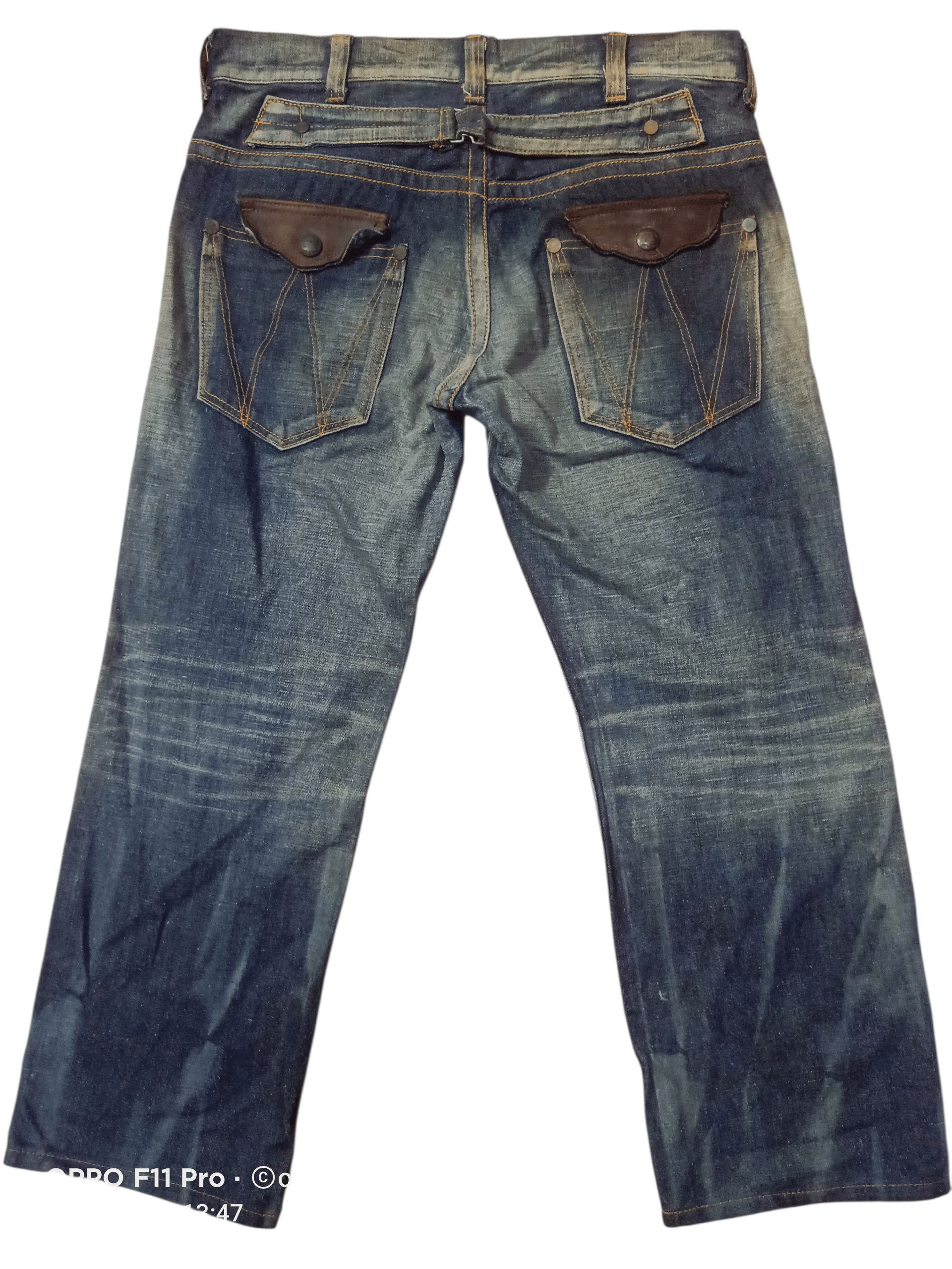 If Six Was Nine 💥Wrangler MudWash BuckleBack Denim 35X25💥 Size US 35 - 3 Thumbnail