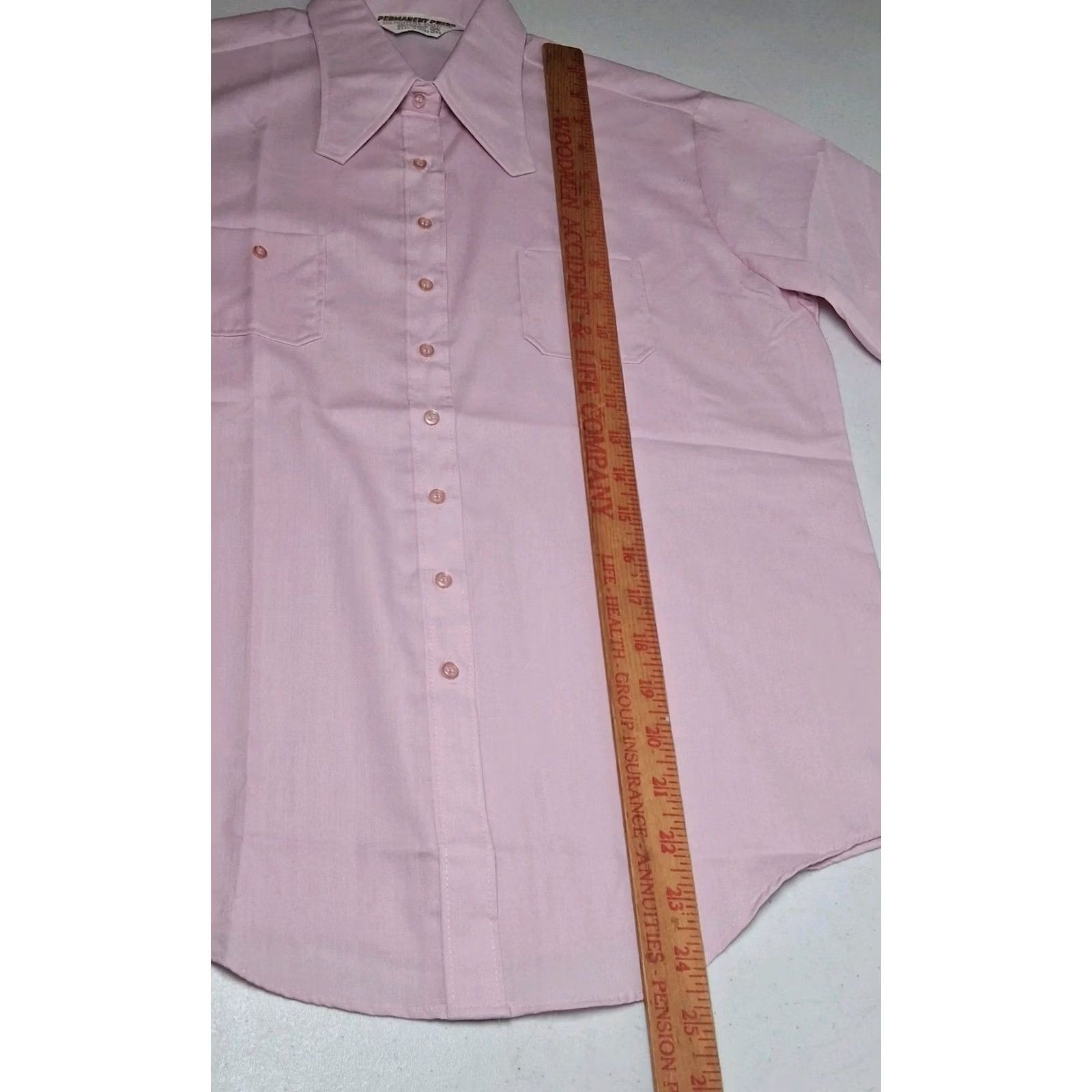 Vintage VINTAGE Sanforized Blouse Women 34 Casual Shirt S/M Pink Mauve Hong Kong READ Size S / US 4 / IT 40 - 6 Thumbnail