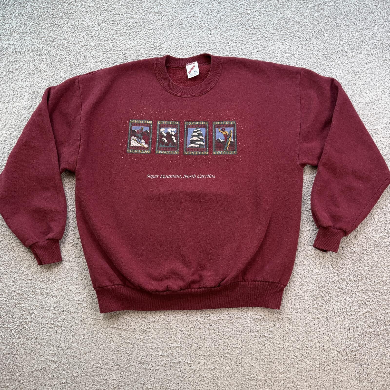 Jerzees Vintage 90s Sugar Mountain North Carolina Sweatshirt XL Ski Size US XL / EU 56 / 4 - 1 Thumbnail