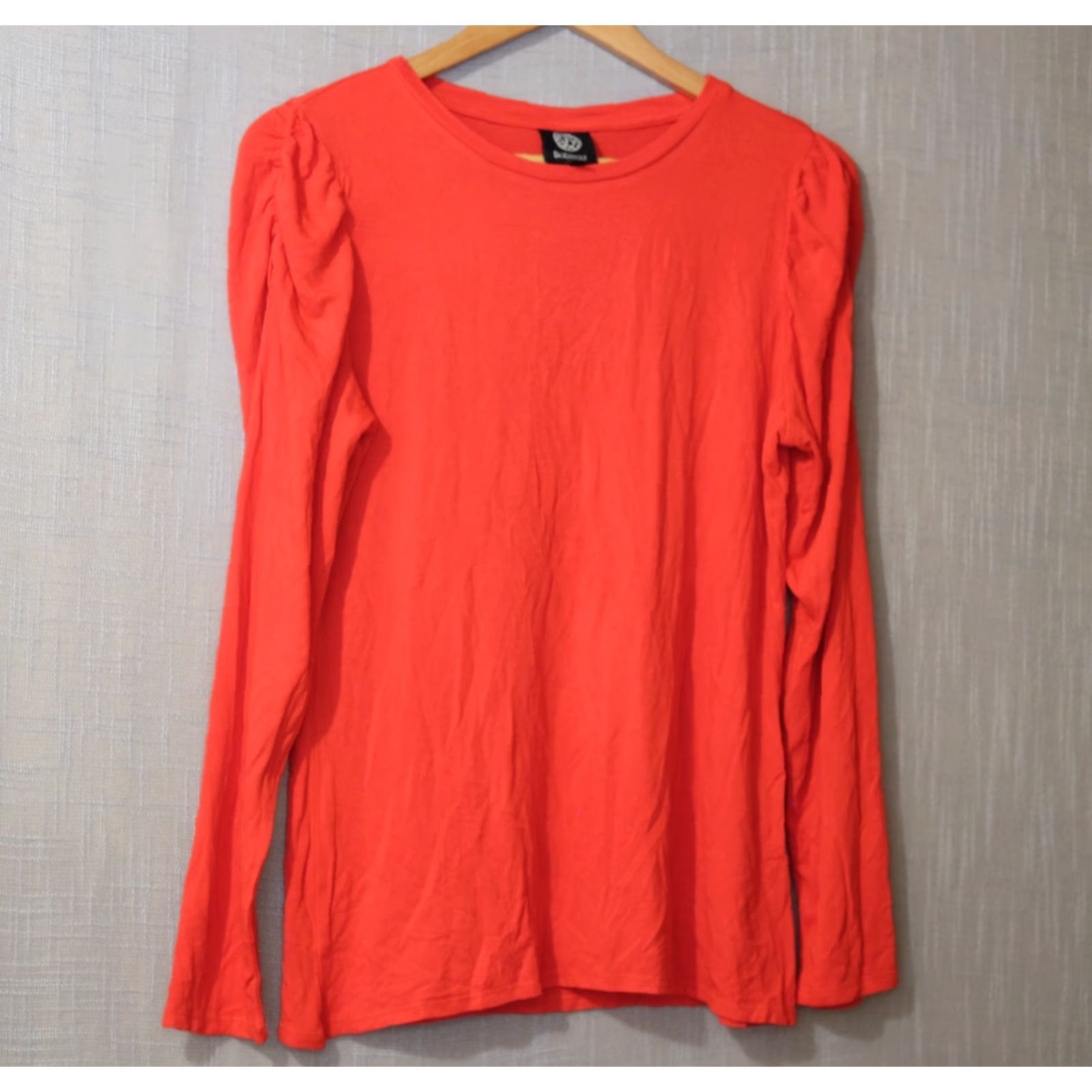 Vintage Bobeau Puff Sleeve Top Red Super Soft Viscose Blend Stretch Women's L Shirt Size L / US 10 / IT 46 - 2 Thumbnail