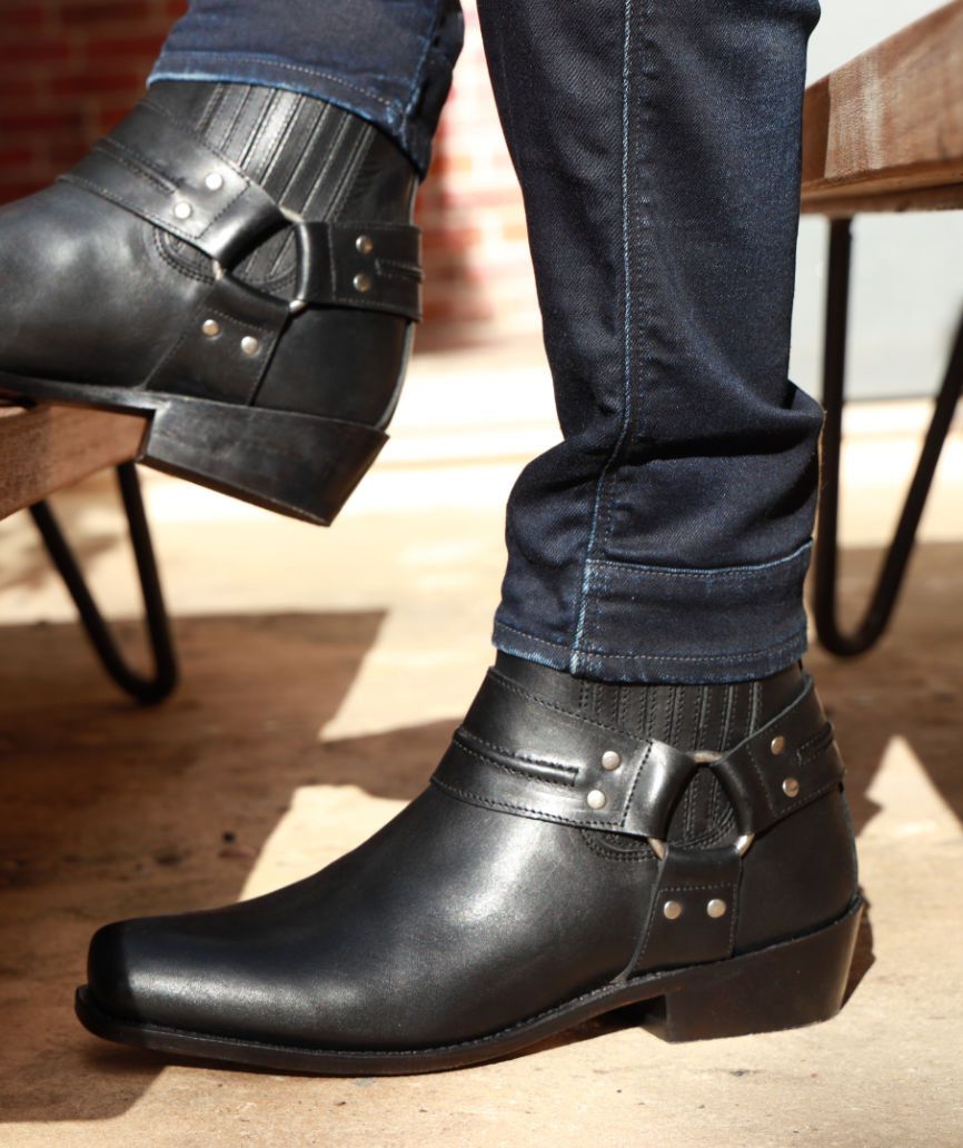 Cowboy Equipment × Leather Tony Mora 1161 TX SV CLUB BLACK Cowboy Motorcycle Boots Size US 7 / EU 40 - 3 Thumbnail