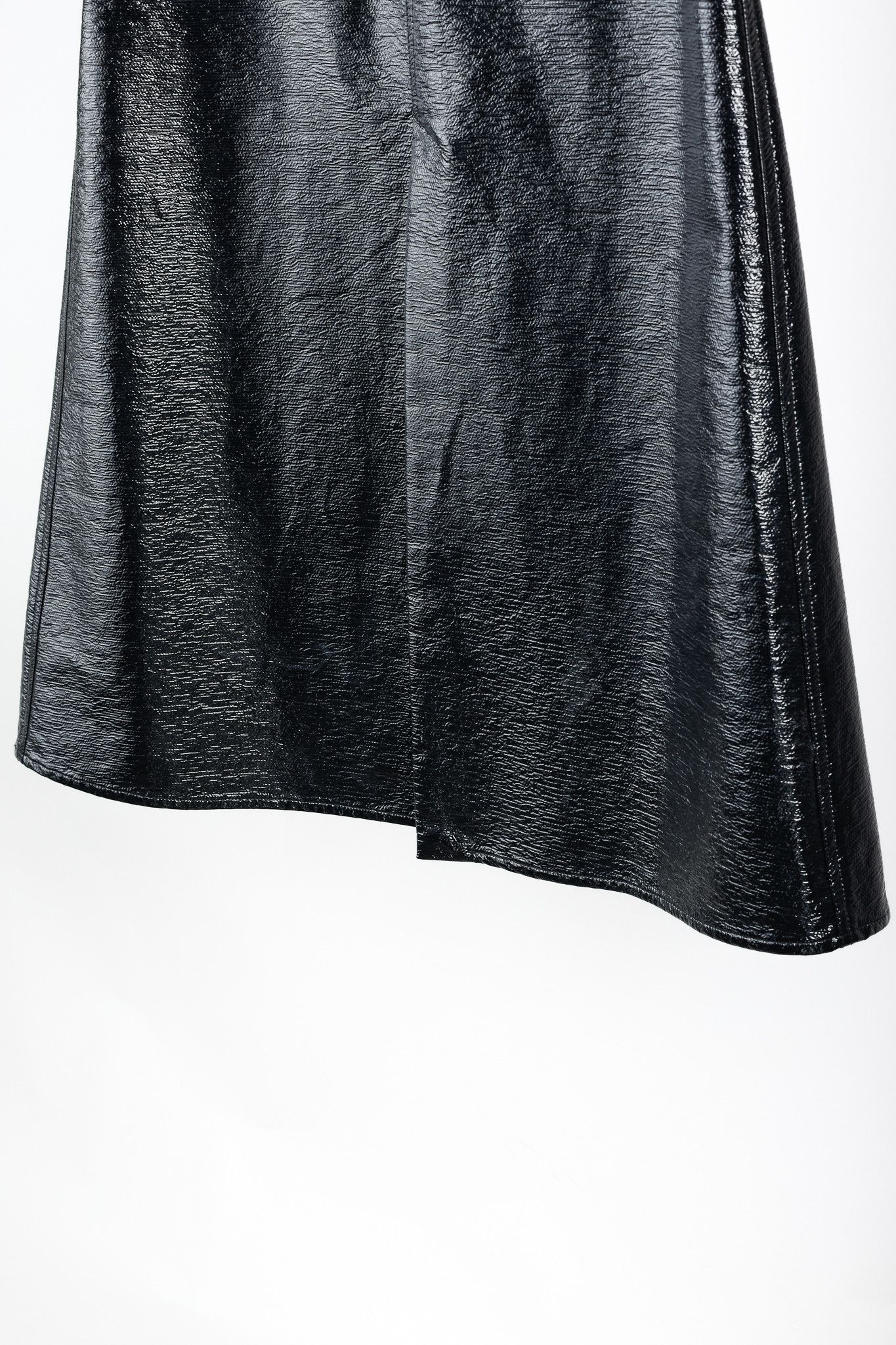 Designer Beaufille Latona Black Patent Faux-Leather Skirt Size 26" / US 2 / IT 38 - 5 Thumbnail