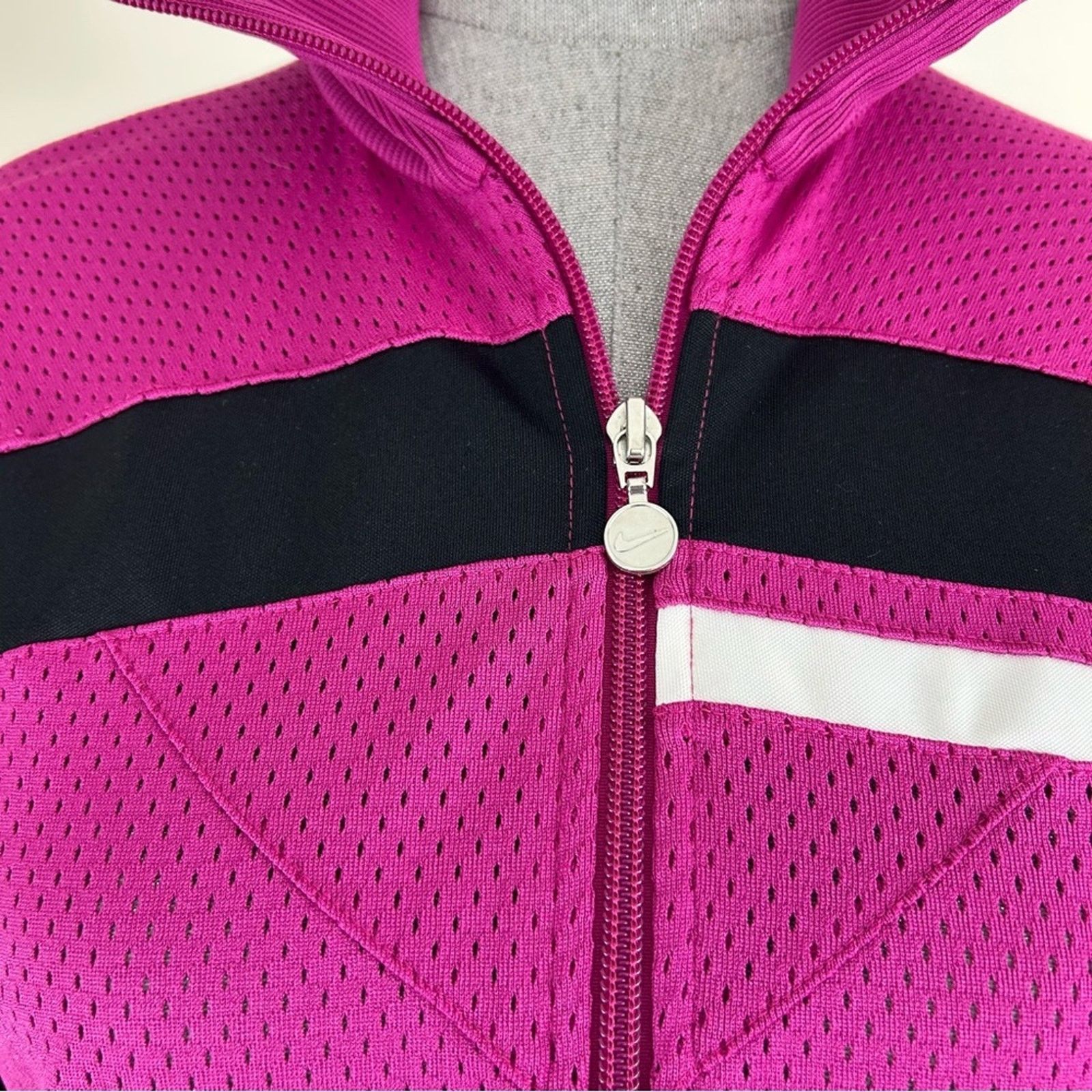 Nike Nike Retro Mesh‎ Chainstitch Embroidered Women's Jacket Size L / US 10 / IT 46 - 3 Thumbnail