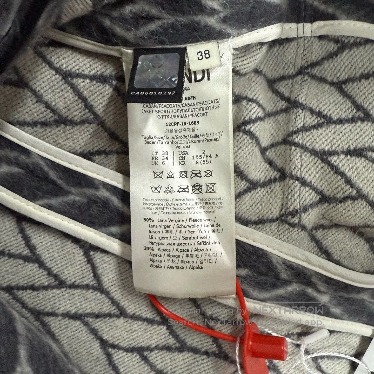 Fendi fendi shearling wool coat in gray. Size US M / EU 48-50 / 2 - 6 Thumbnail