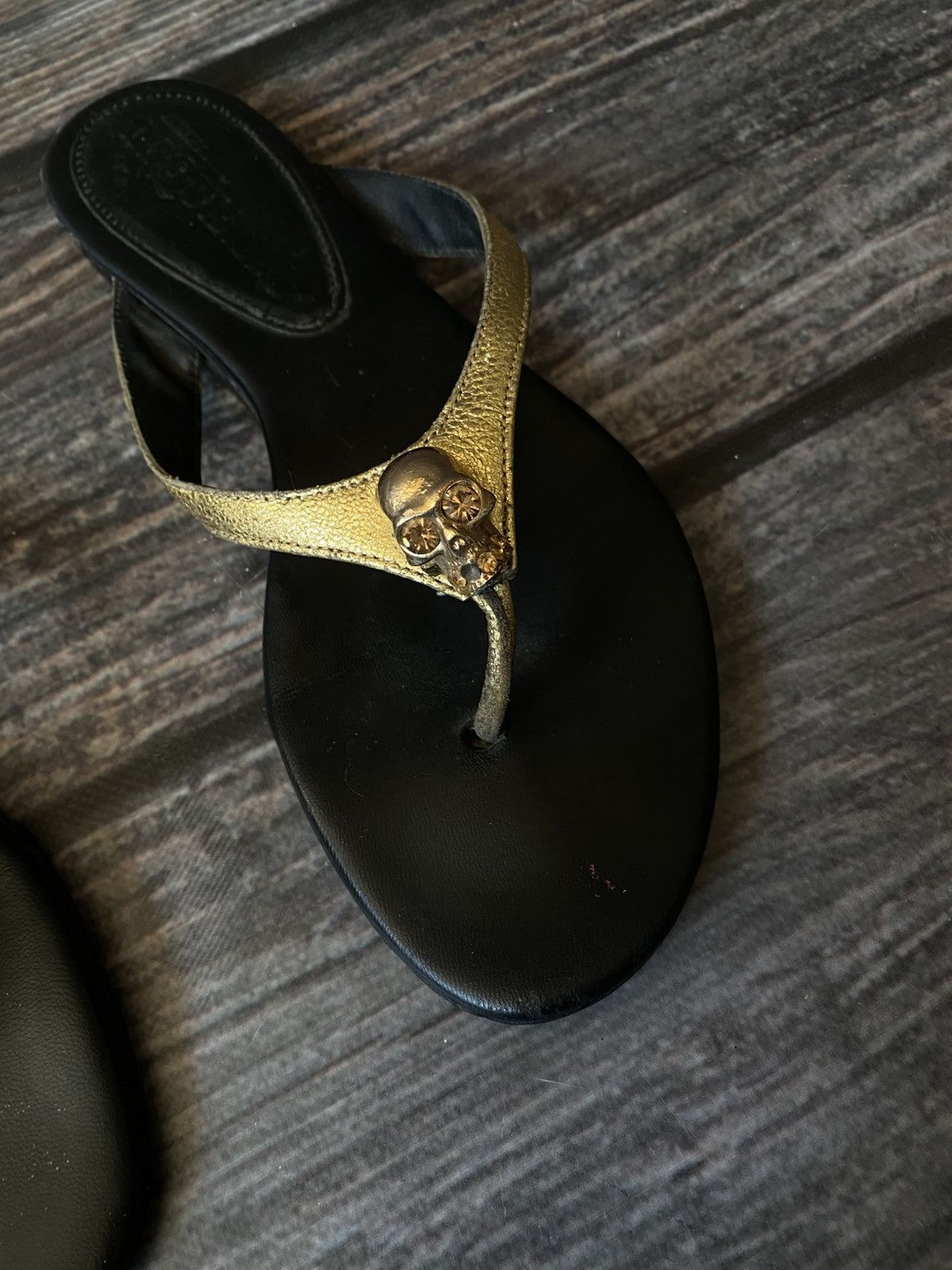 Alexander McQueen Golden Skull Leather Sandals Size US 9 / IT 39 - 4 Thumbnail