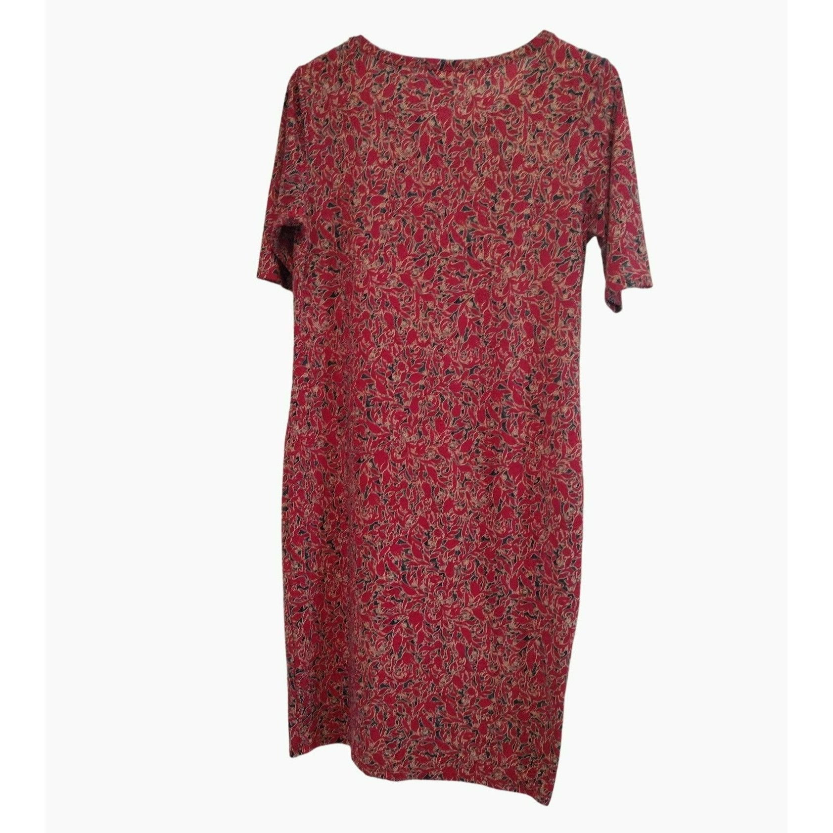 Other LuLaRoe Womens Red Floral Print Dress Size M Size M / US 6-8 / IT 42-44 - 2 Thumbnail