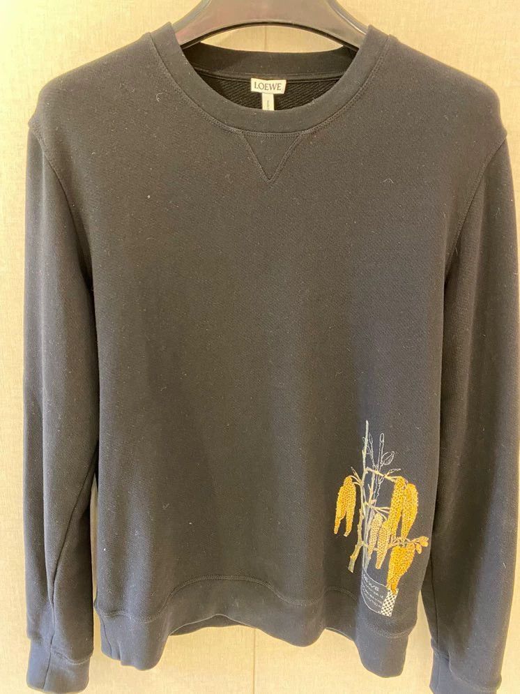 Loewe Loewe Black Cotton Sweatshirt with Embroidery - dmc Size US M / EU 48-50 / 2 - 1 Thumbnail