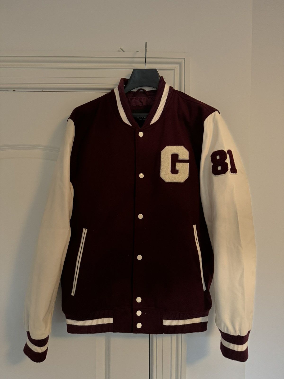 ジャケット・アウター vintage GUESS fur letter jacket Vintage 90's Guess Jeans Suede Leather Varsity Bomber
