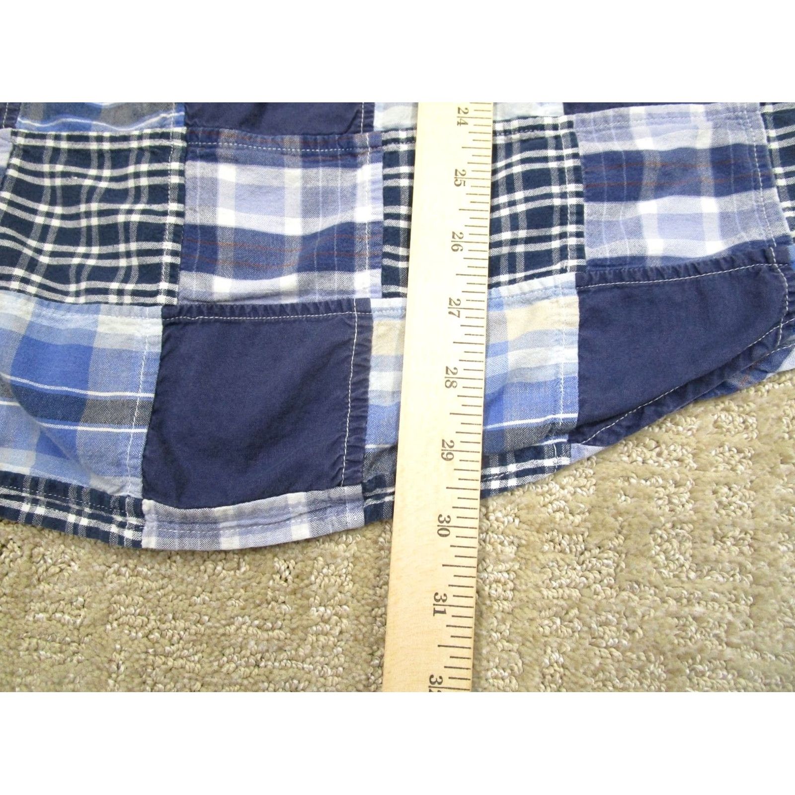 Orvis Orvis Shirt Men XL Blue Patchwork Madras Short Sleeve Button Cotton Size US XL / EU 56 / 4 - 6 Thumbnail