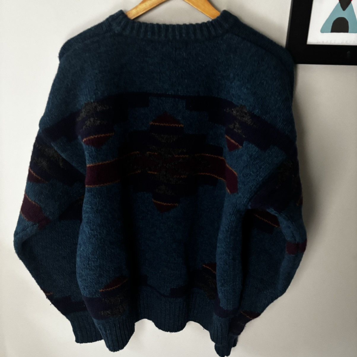 Eddie Bauer Vintage Eddie Bauer Aztec Pattern Sweater Teal Size US L / EU 52-54 / 3 - 3 Thumbnail