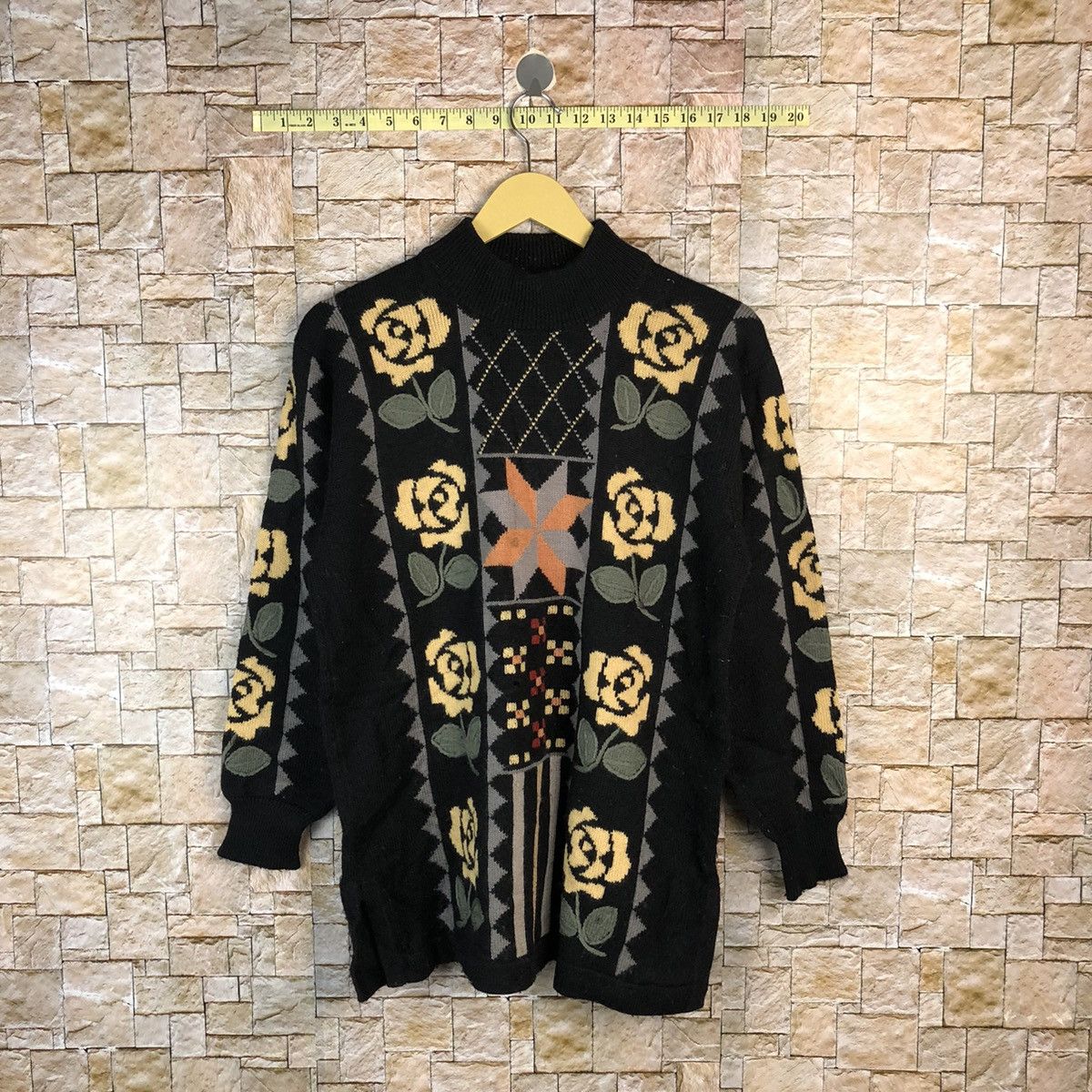 Aran Isles Knitwear × Japanese Brand My Collico Black Knitwear art vintage japan #A822 Size M / US 6-8 / IT 42-44 - 1 Thumbnail