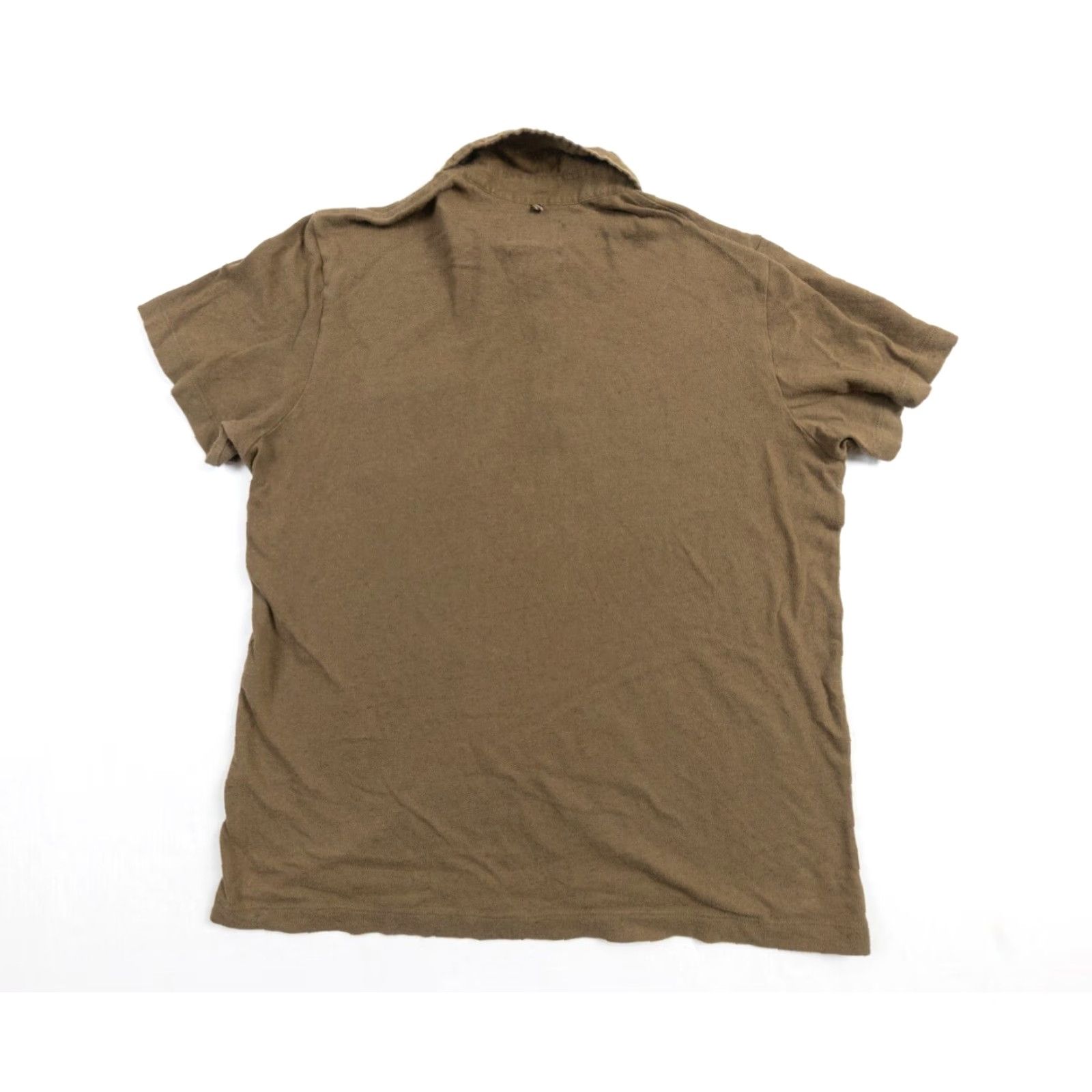 Billy Reid VINTAGE Billy Reid Mens Polo Shirt Large Brown Cotton Linen Short Sleeve Collared Preppy Size US L / EU 52-54 / 3 - 7 Thumbnail