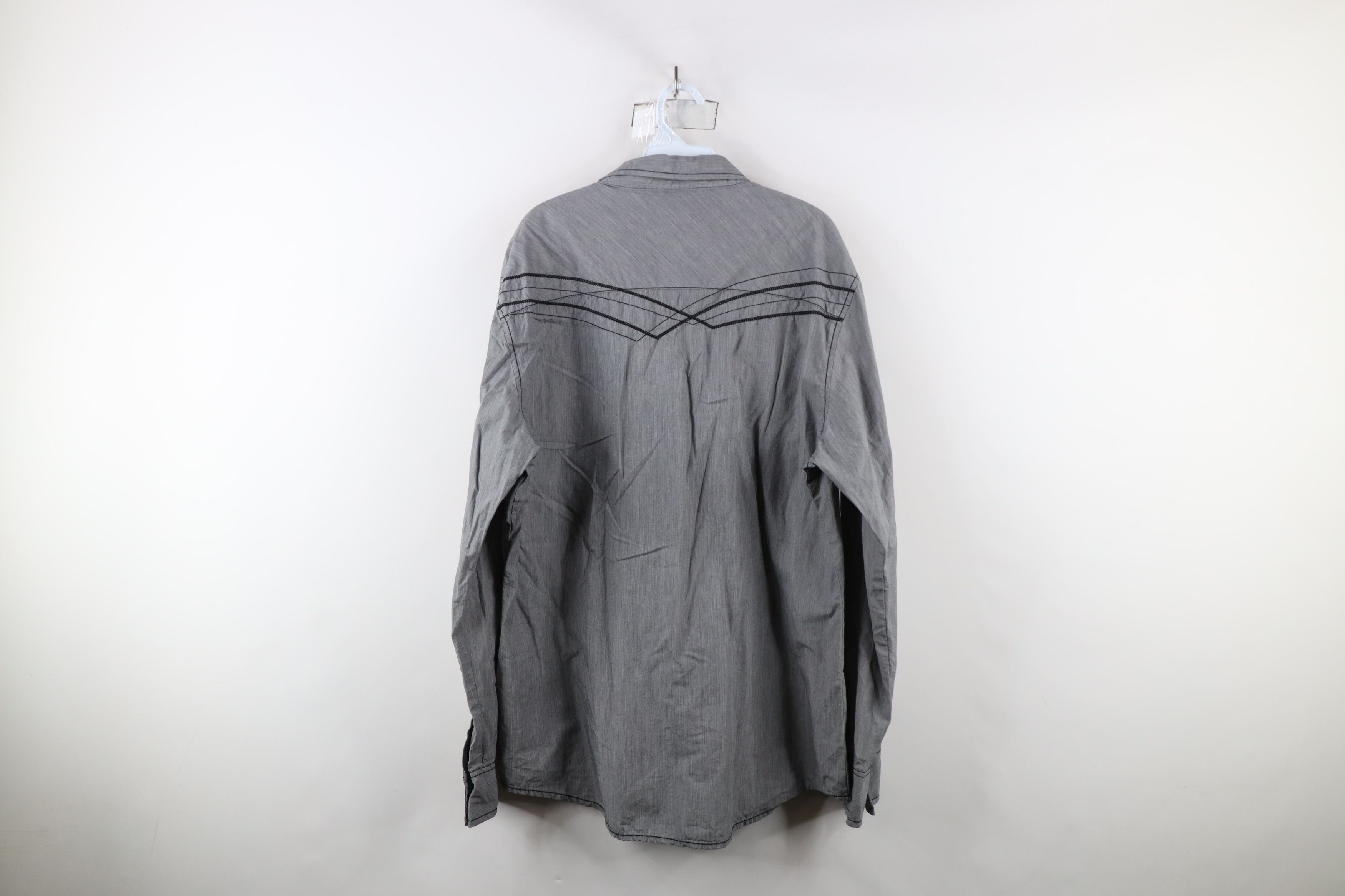 Vintage Buckle Black Faded Chambray Thick Stitch MMA Button Shirt Size US XXL / EU 58 / 5 - 12 Thumbnail