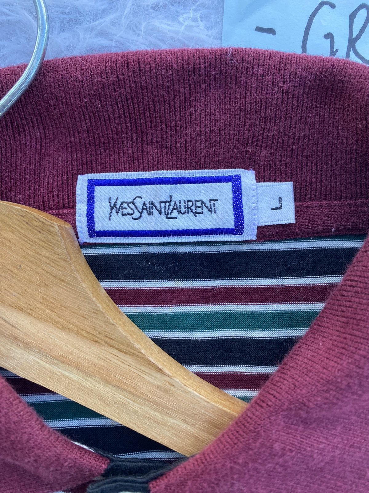 Yves Saint Laurent Rare Vintage Yves Saint Laurent YSL Striped Collar Shirt Size US M / EU 48-50 / 2 - 11 Thumbnail