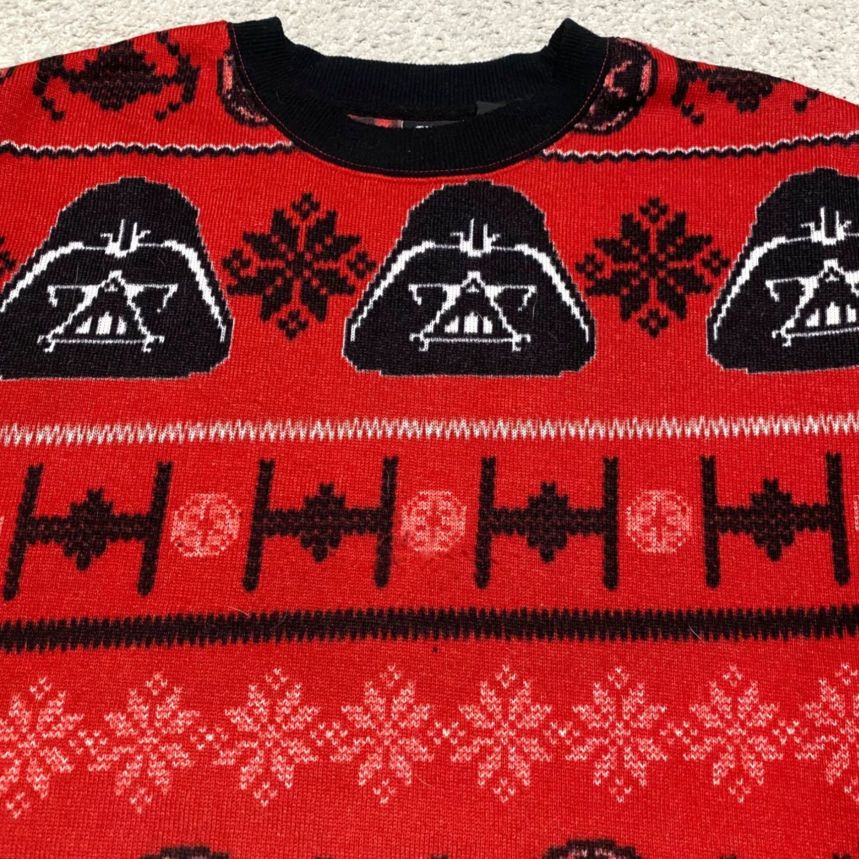 Star Wars Star Wars Mens Sweater Large Red Darth Vader Long Sleeve Crew Neck Pullover Knit Logo Casual Size US L / EU 52-54 / 3 - 5 Thumbnail
