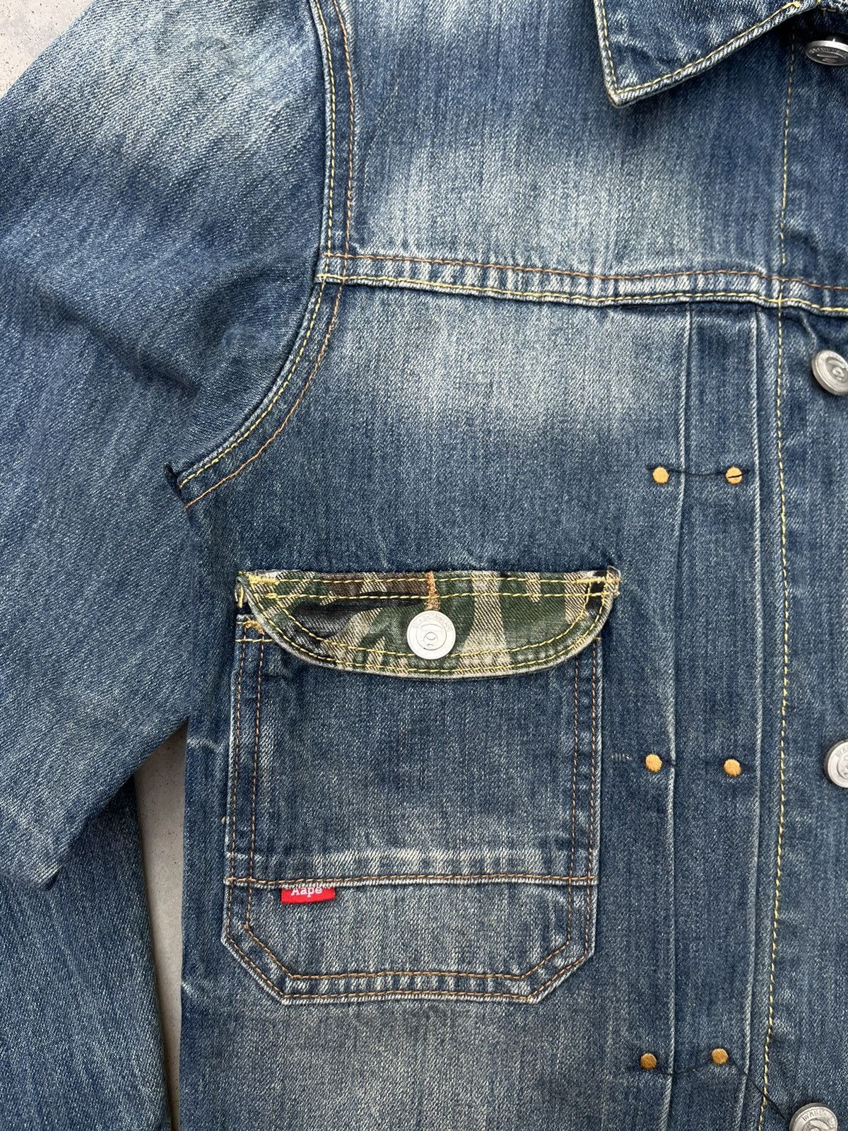 Aape × Supreme × Vintage RARE AAPE DENIM JACKET Size US XXS / EU 40 - 5 Thumbnail