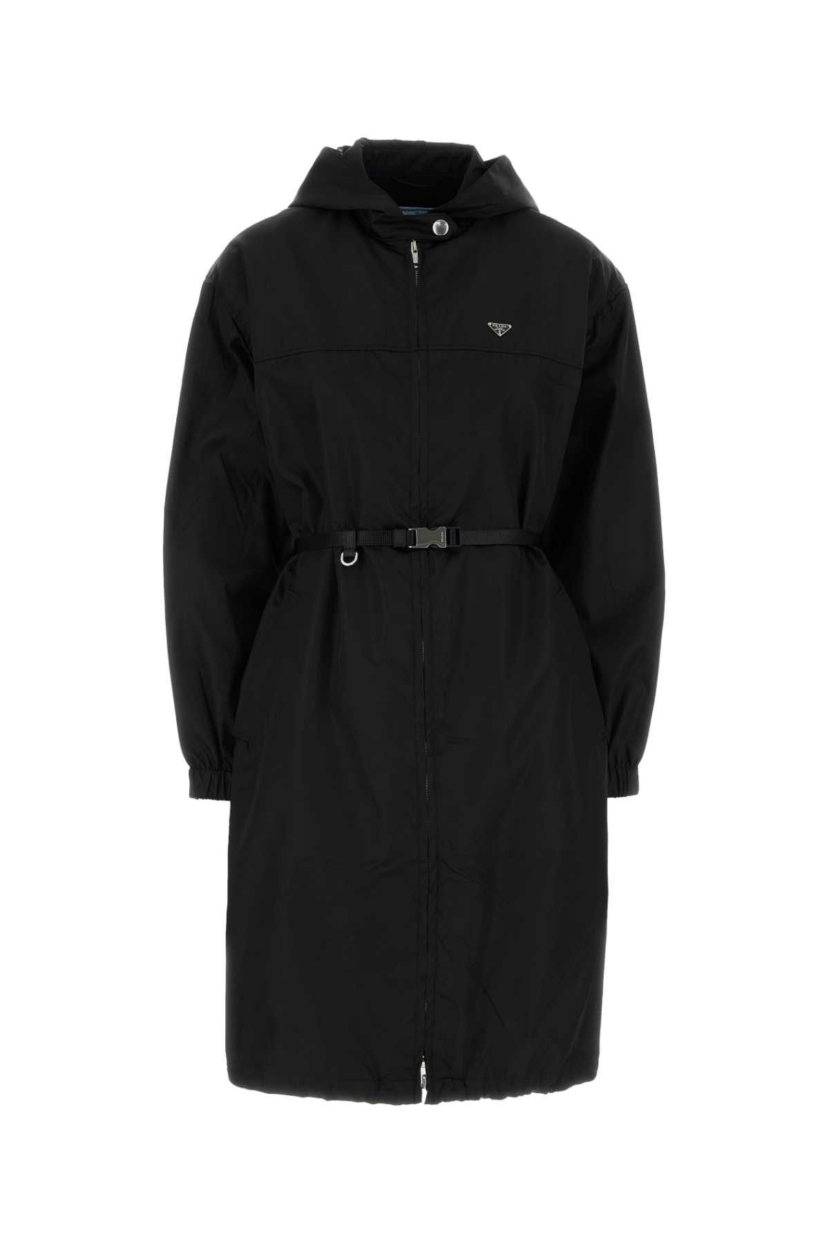 Prada Black Re-Nylon Raincoat Size M / US 6-8 / IT 42-44 - 1 Thumbnail