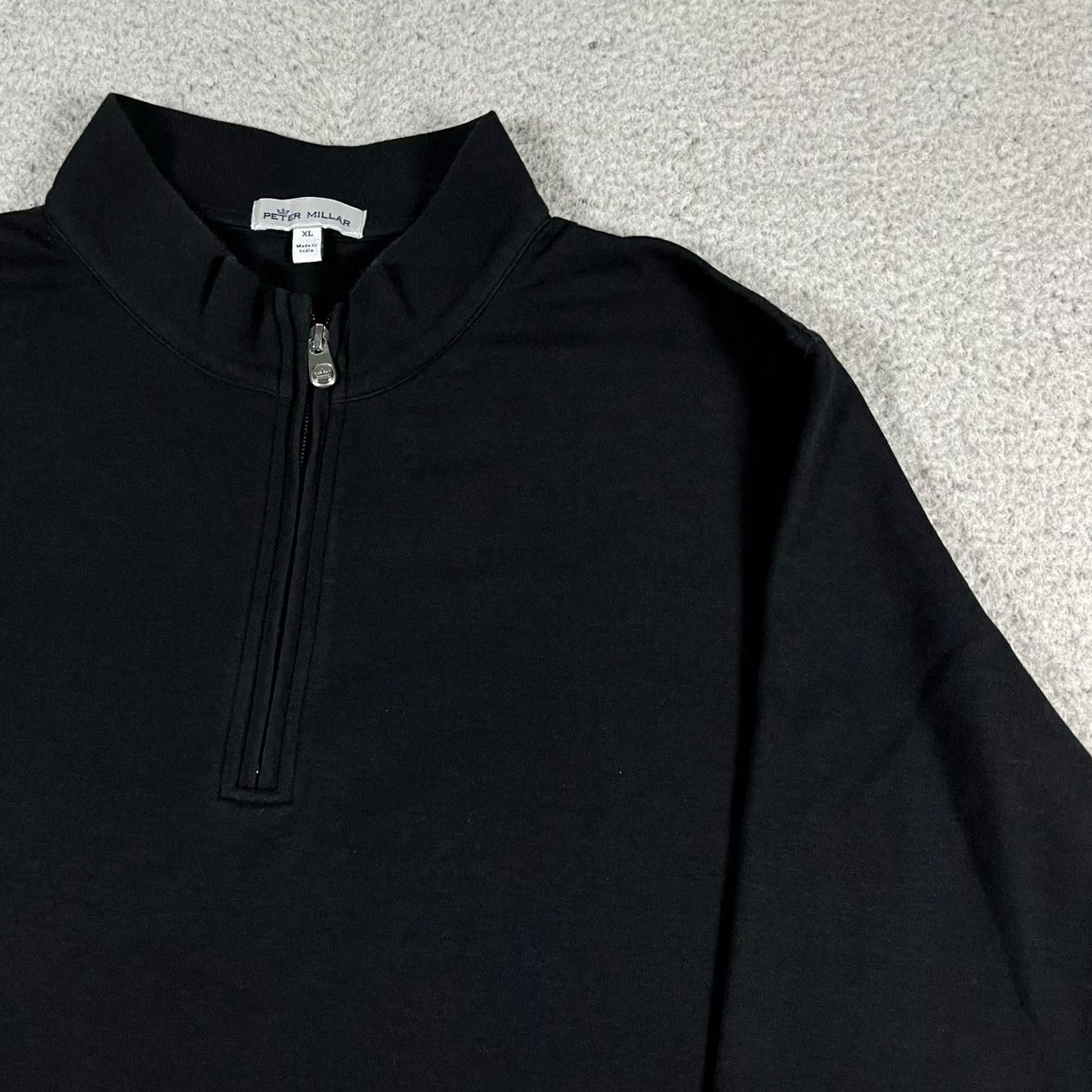 Peter Millar Peter Millar 1/4 Zip Pullover Mens XL Black Cotton Blend Stretch Golf Shirt Size US XL / EU 56 / 4 - 6 Thumbnail