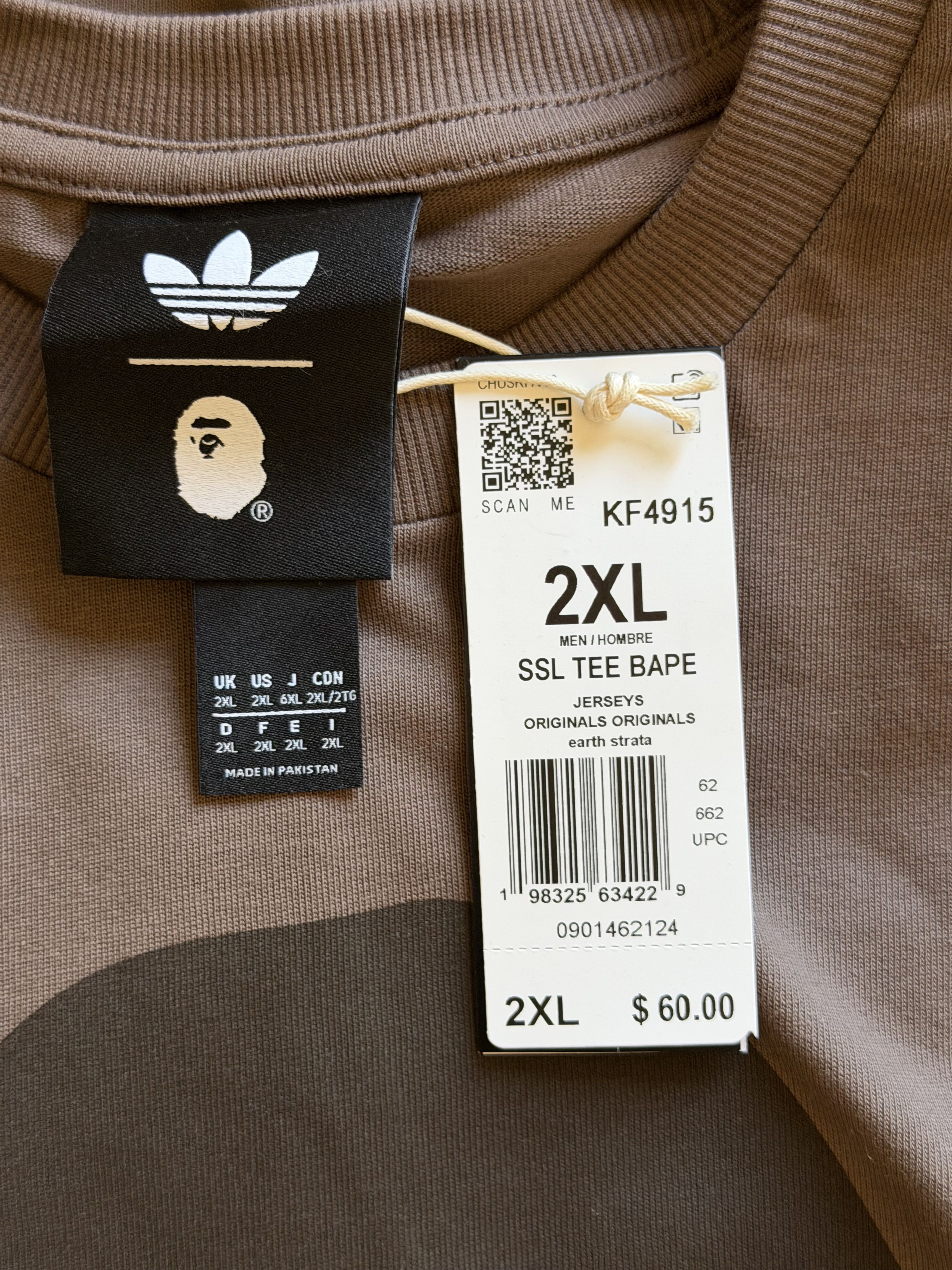 Adidas × Bape Bape Adidas Ape Head Tee in Brown Size US XXL / EU 58 / 5 - 6 Thumbnail
