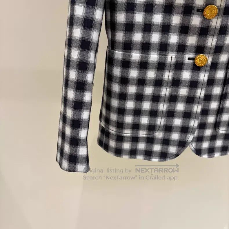 Louis Vuitton Louis Vuitton SS23 Plaid Logo Print Single-Breasted Blazer Size XS / US 0-2 / IT 36-38 - 5 Thumbnail
