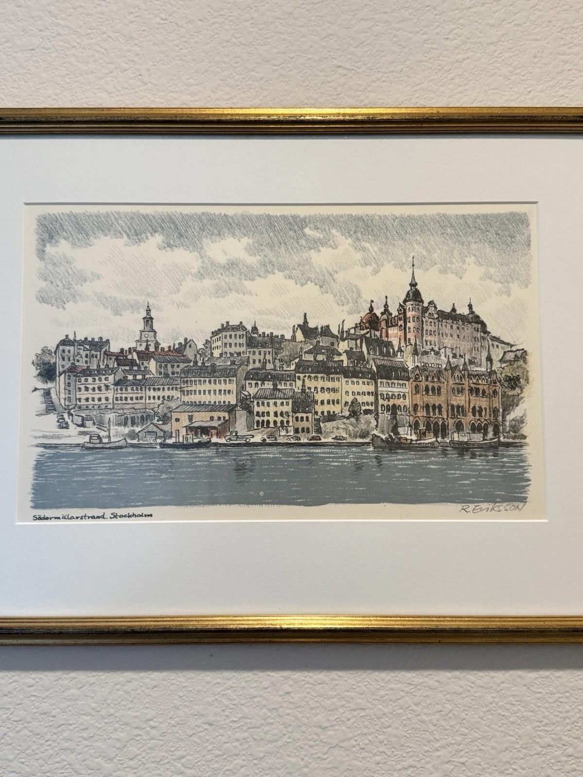 Designer Cityscape Of Stockholm Söder Mälarstrand Signed R Eriksson Size ONE SIZE - 8 Thumbnail