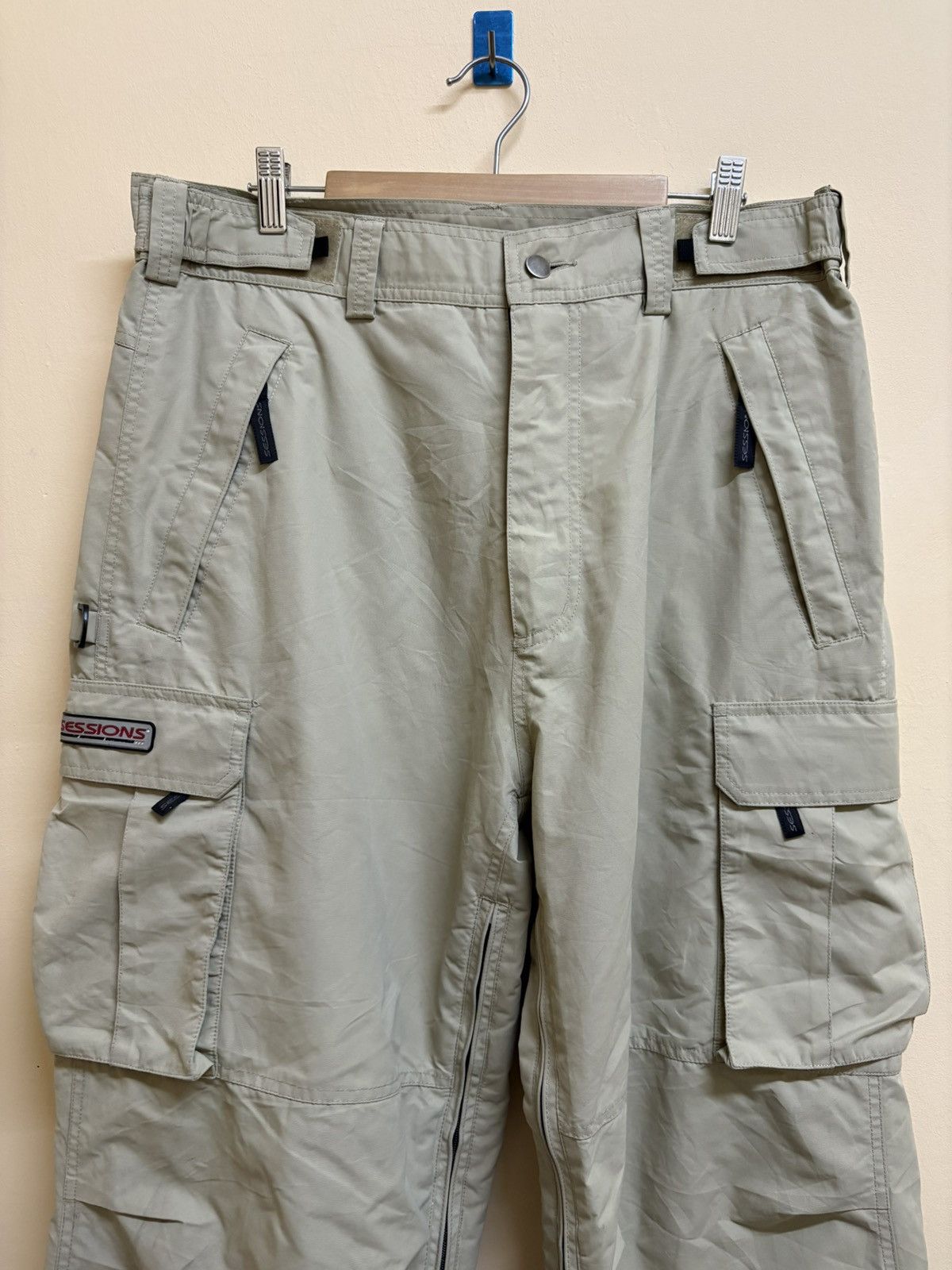 Sessions × Vintage Vintage 90s Sessions Skateboard Baggy Cargo Parachute Pants Size US 34 / EU 50 - 3 Thumbnail