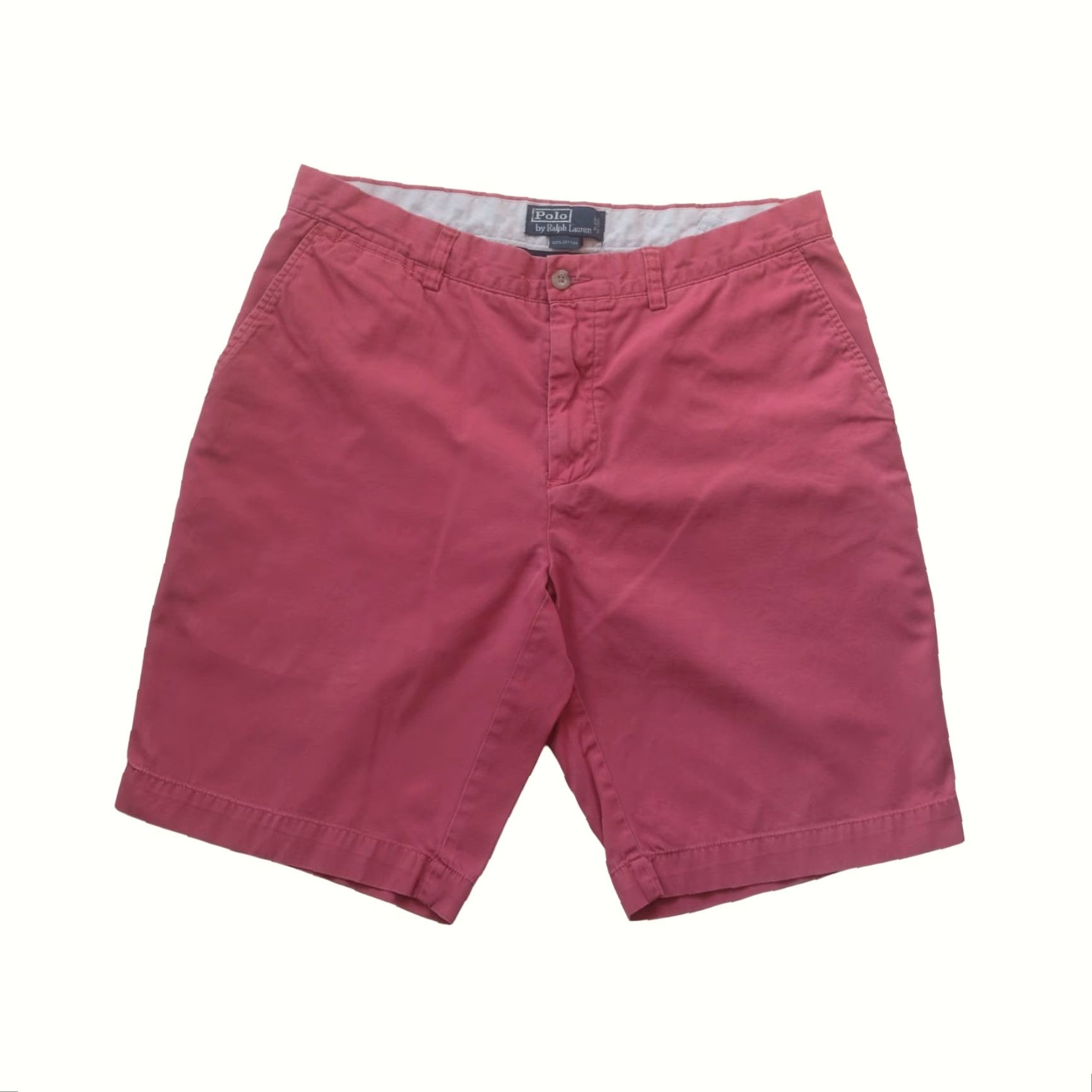 Polo Ralph Lauren VINTAGE Polo Ralph Lauren POLO VTG 90s Y2K RETRO 100% COTTON 10" SHORTS CLASSIC CHINO SZ 35 Men's Pink Cotton Chino Shorts 10" Inseam Slas?h Pocket Size US S / EU 44-46 / 1 - 3 Thumbnail