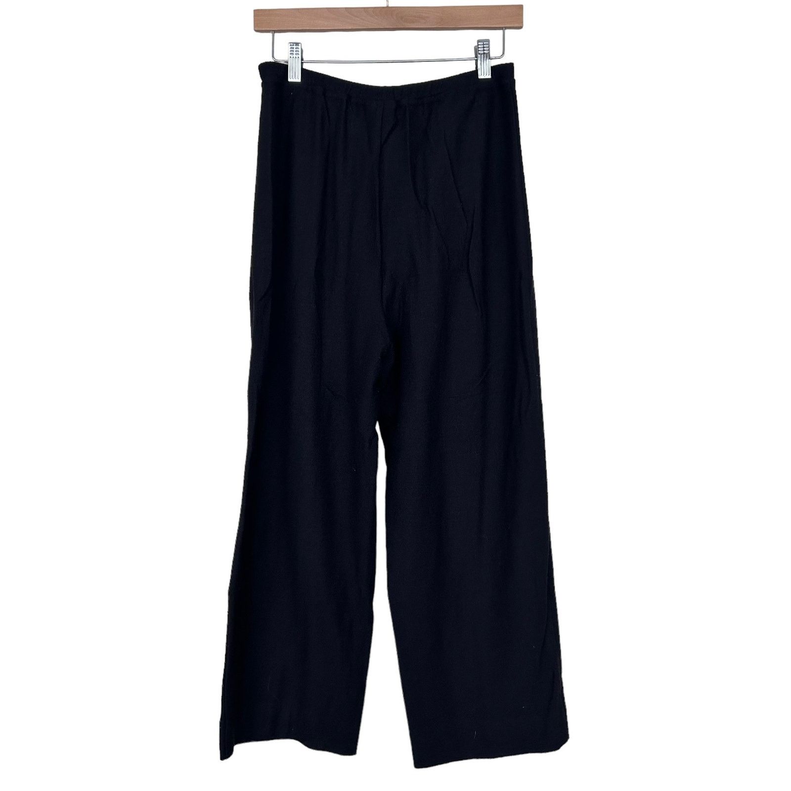 Eileen Fisher Eileen Fisher Black Wide Leg Pants Sz S Size 27" / US 4 / IT 40 - 4 Thumbnail