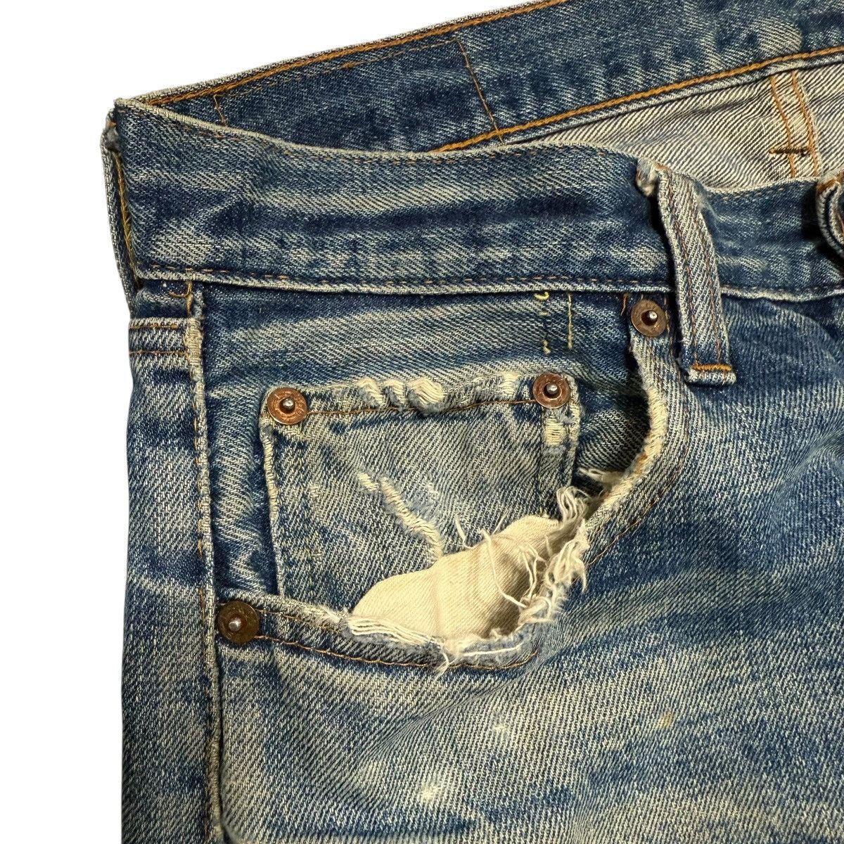 Levi's Vintage 60s Levis 501 Rindem Selvedge Button 6 Jeans Size US 30 / EU 46 - 6 Thumbnail