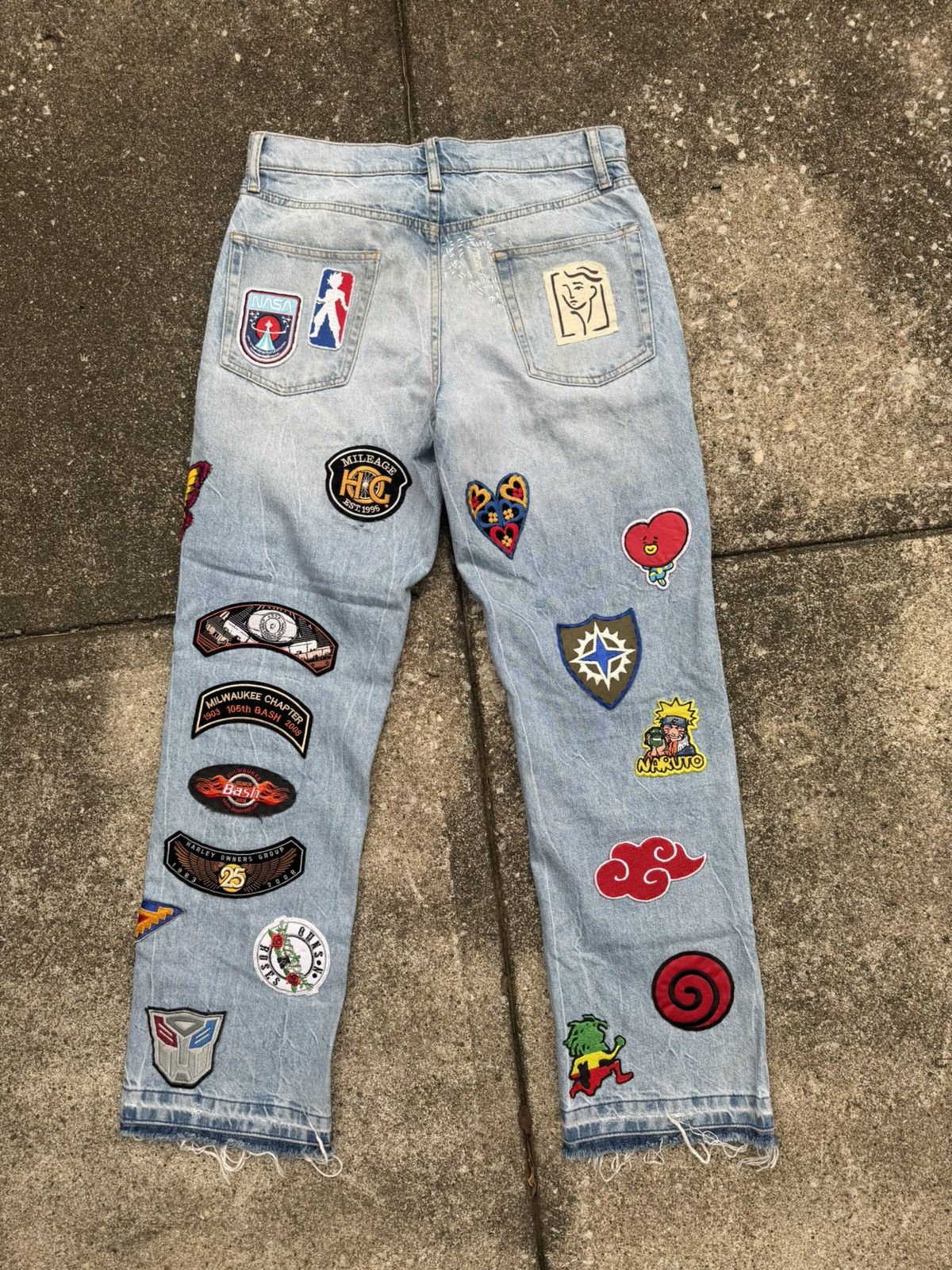 Topman Custom Rework Topman Straight Fit Jeans 1of1 - Patchwork Size US 30 / EU 46 - 11 Thumbnail
