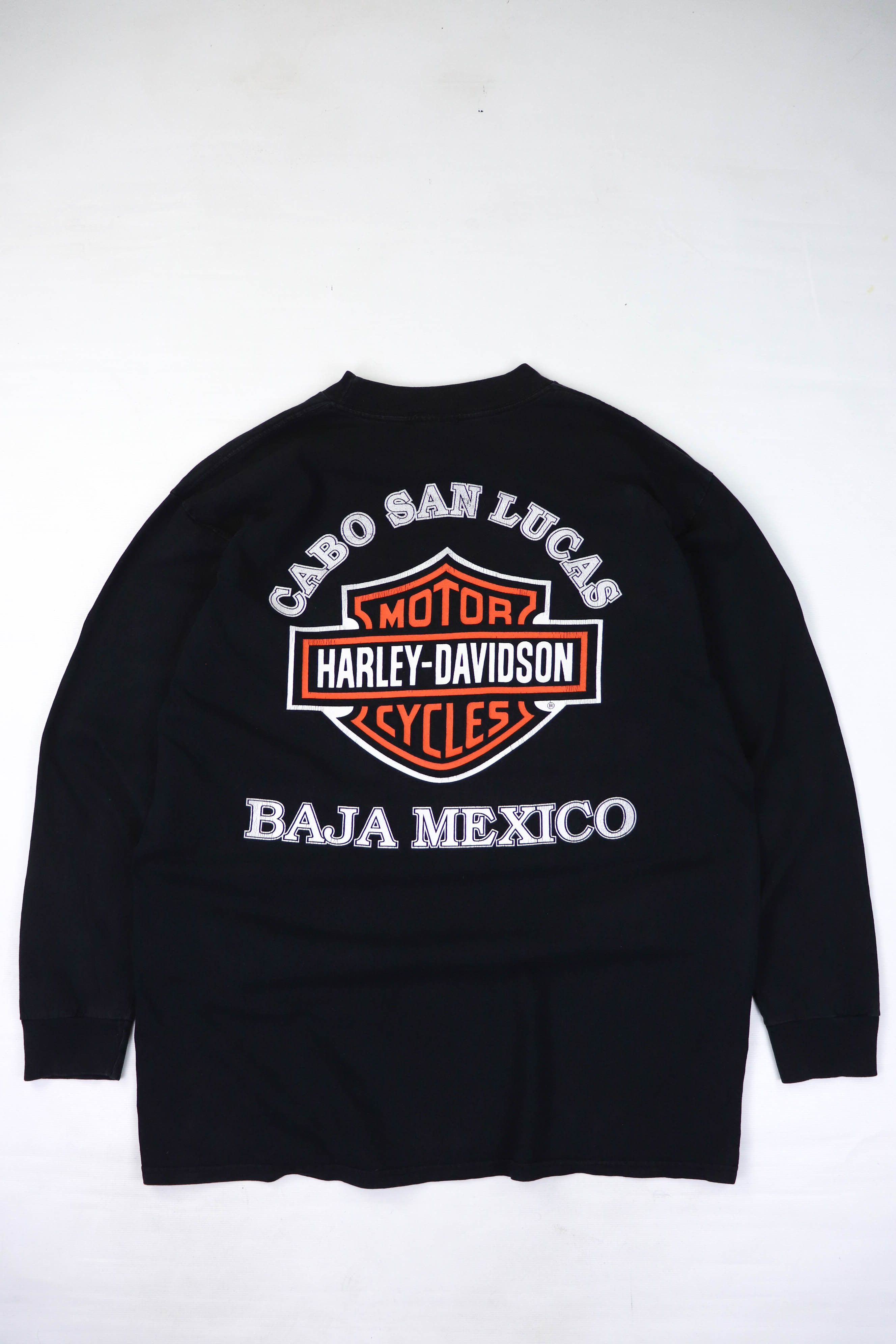 Harley Davidson 00s Vintage Harley Davidson Baja Mexico Big Logo Long Sleeve Size US XL / EU 56 / 4 - 1 Thumbnail