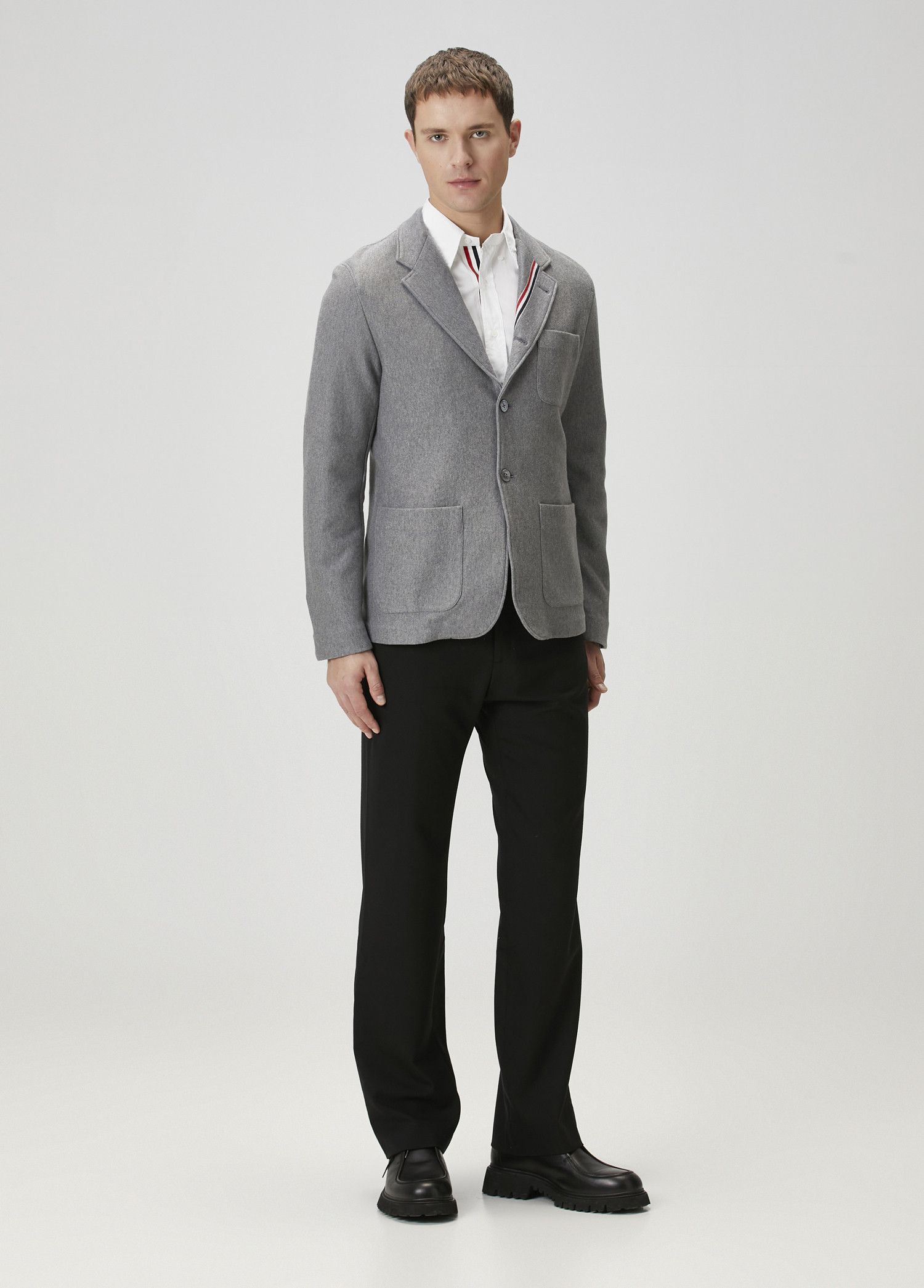 Thom Browne THOM BROWNE gray double face knit cotton Sack jacket Medium Size US M / EU 48-50 / 2 - 2 Thumbnail