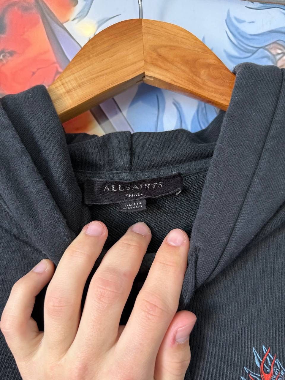 Allsaints AllSaints Underground Hoodie Washed Black Size S-M Size US M / EU 48-50 / 2 - 6 Thumbnail