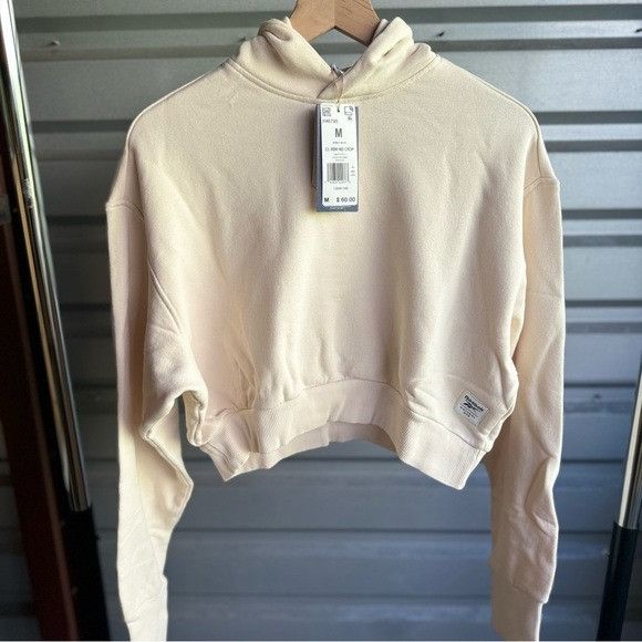 Reebok NWT REEBOK CROPPED CREAM HOODIE SZ MEDIUM M Size M / US 6-8 / IT 42-44 - 4 Thumbnail