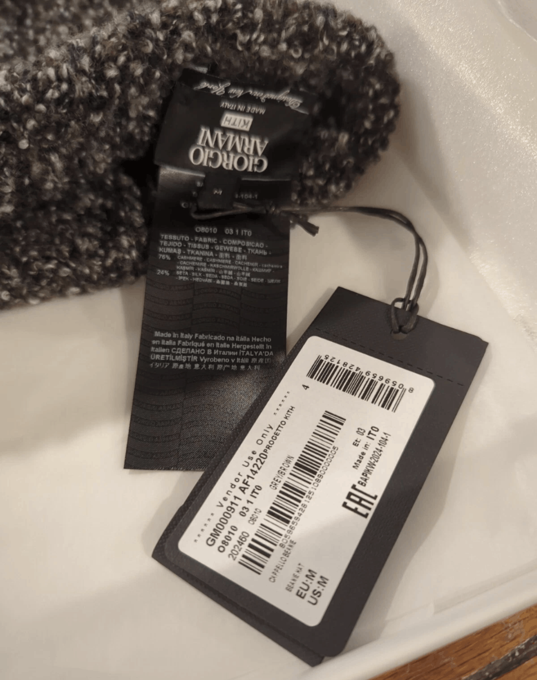 Giorgio Armani × Kith Giorgio Armani x Kith FW24 Cashmere Ink Beanie Size ONE SIZE - 3 Thumbnail