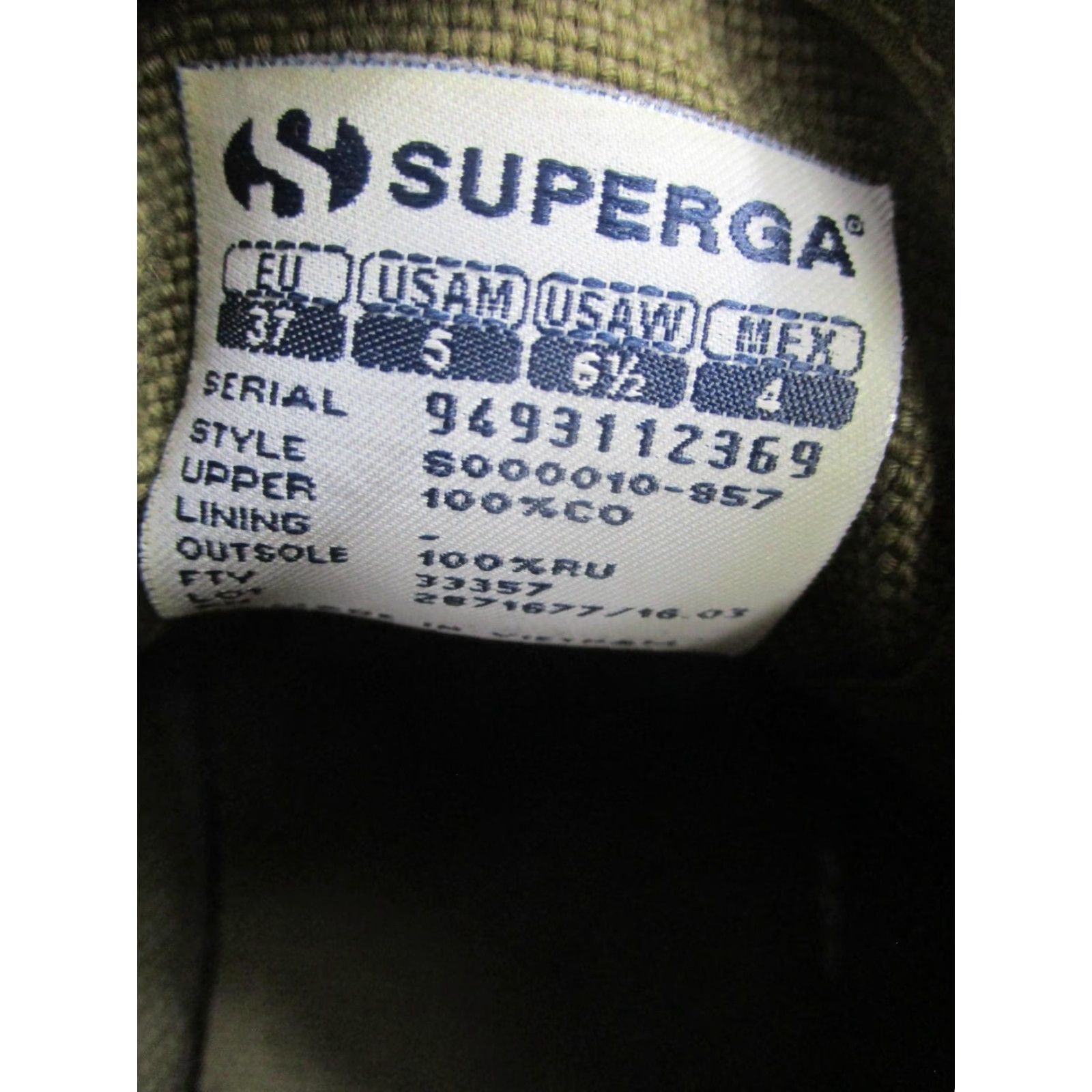 Superga Superga Cotu Classic Shoes Womens Size 6.5 Green Canvas Low Top Sneakers Size M / US 6-8 / IT 42-44 - 5 Thumbnail
