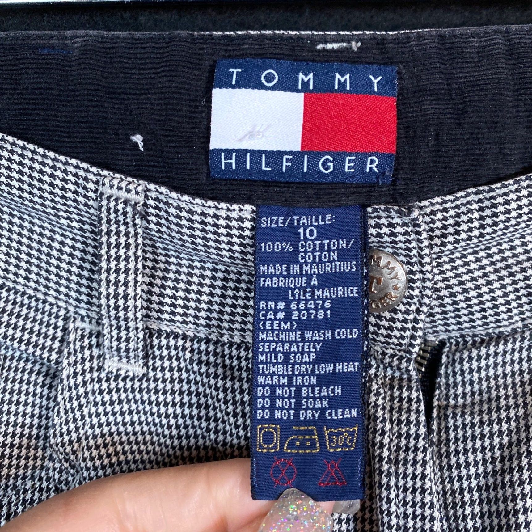 Tommy Hilfiger Tommy Hilfiger Womens Pants Black White High Rise Straight 100% Cotton 10 Pants Women Black White High Rise Straight 29 In Inseam 29.5 In Holiday 10 Size 29" - 5 Thumbnail
