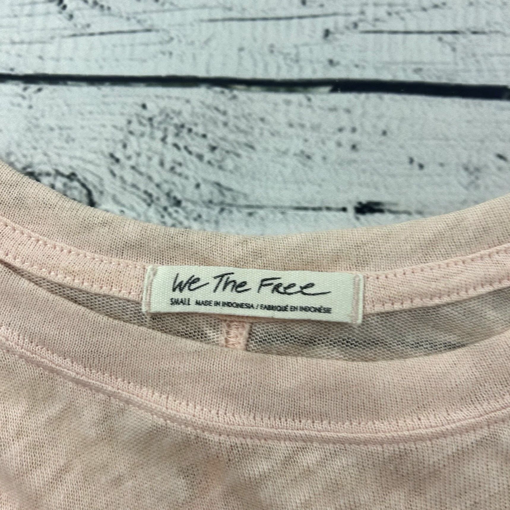 Vintage We The Free Short Sleeve Shirt Women's S Peach Linen Oversized Size S / US 4 / IT 40 - 2 Thumbnail